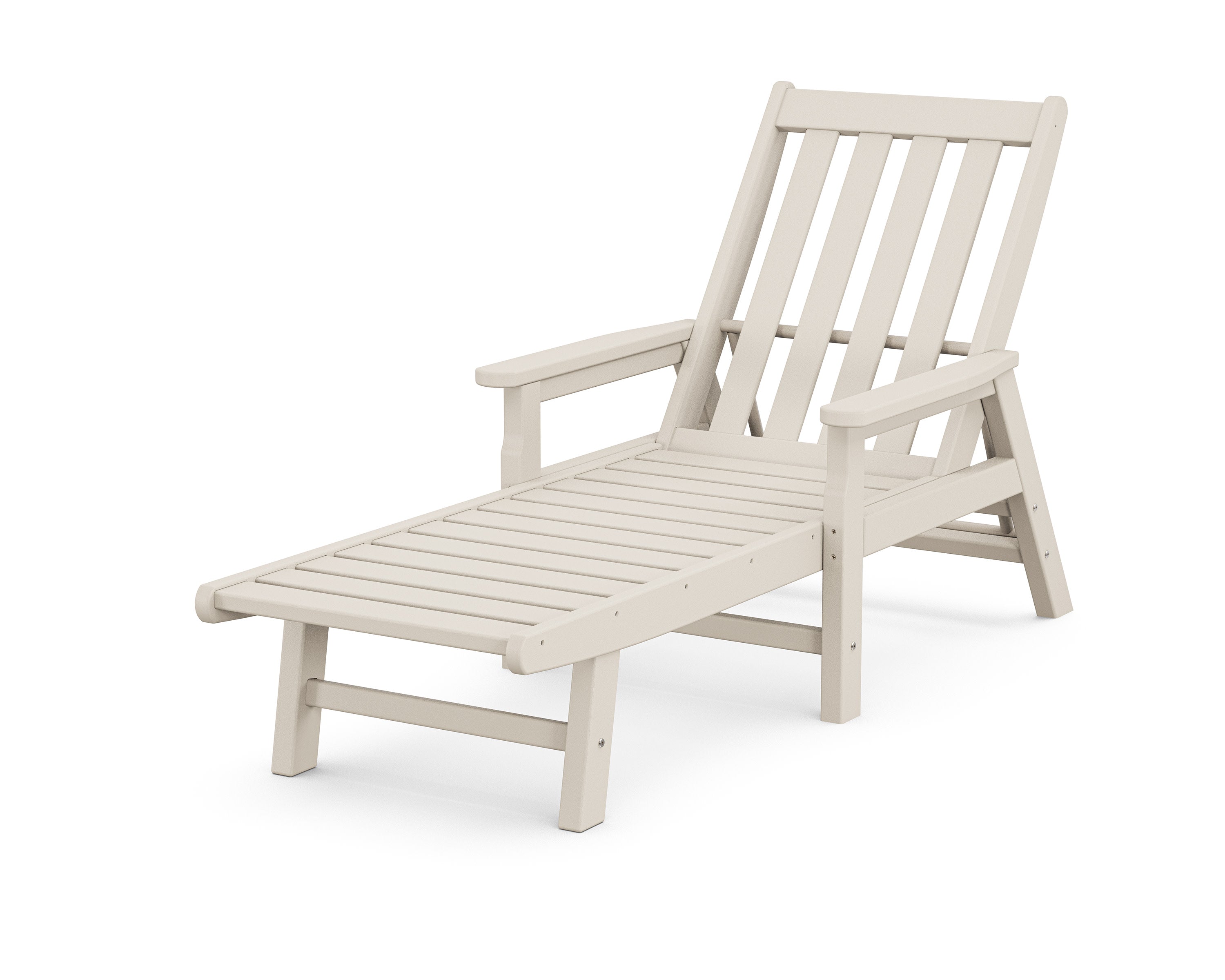Vineyard Chaise with Arms in Sand
