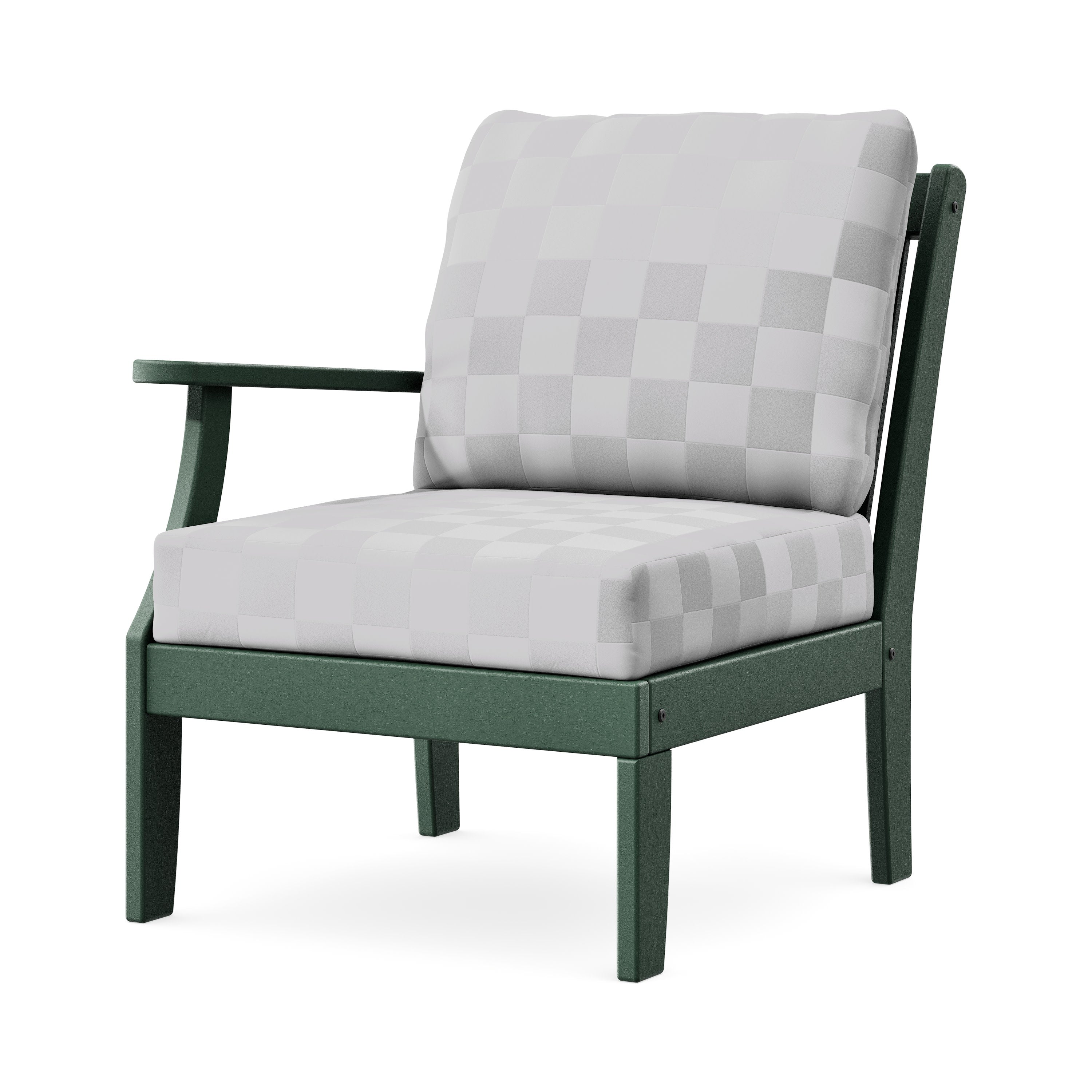 Braxton Modular Left Arm Chair in Green / Trellis Glacier Spa