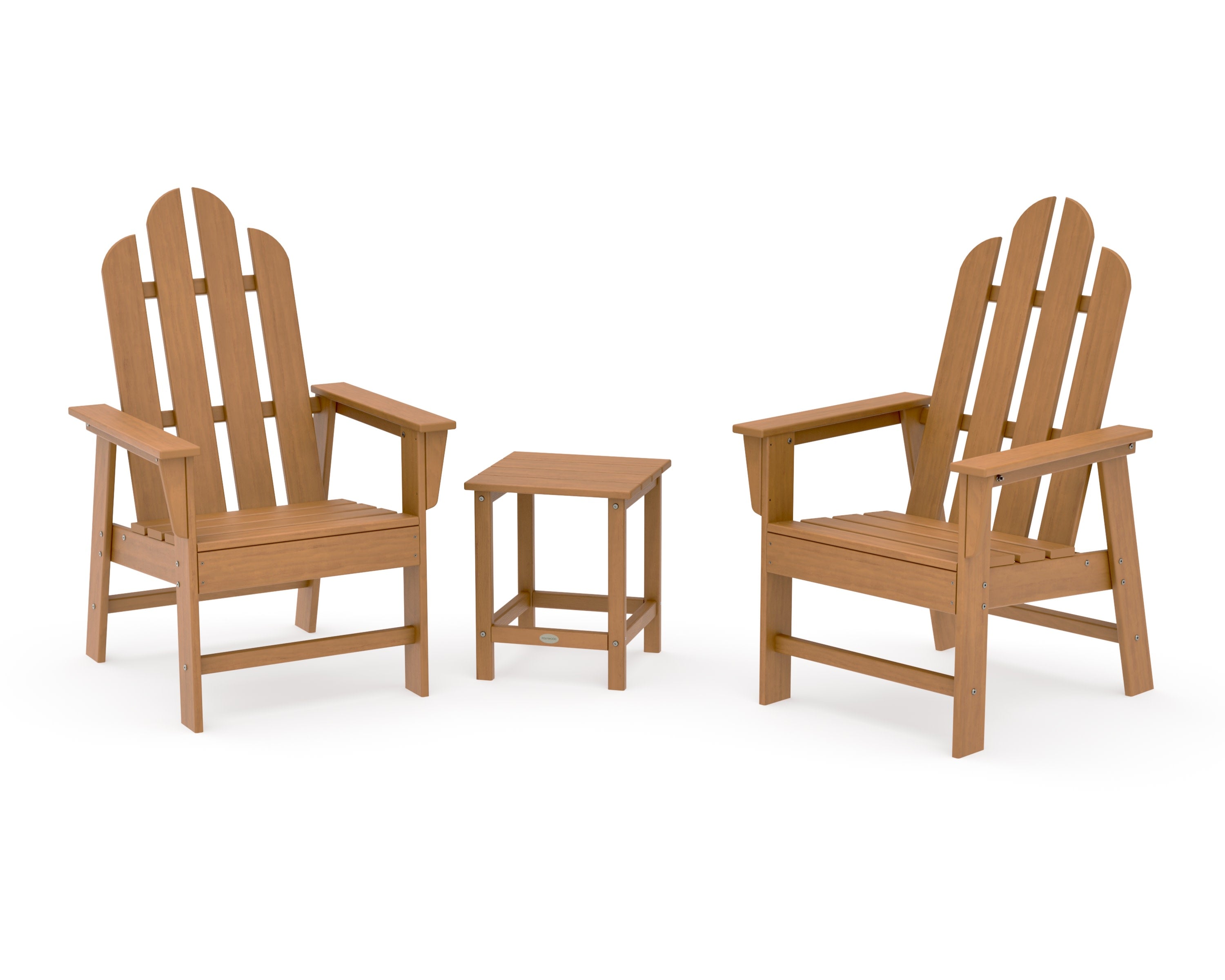 Long Island 3-Piece Upright Adirondack Chair Set in Natural