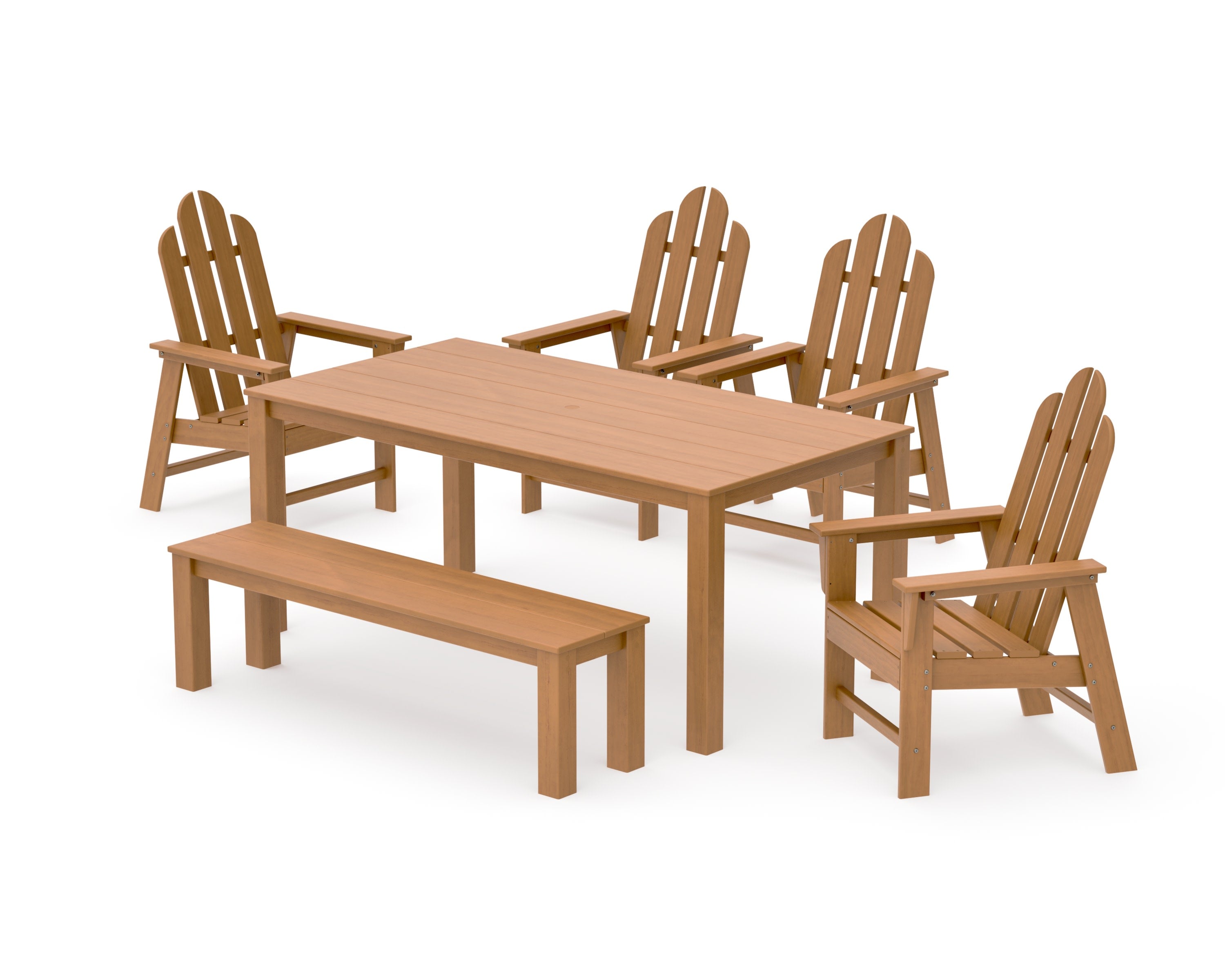 Long Island 6-Piece Parsons Dining Set with Bench in Natural