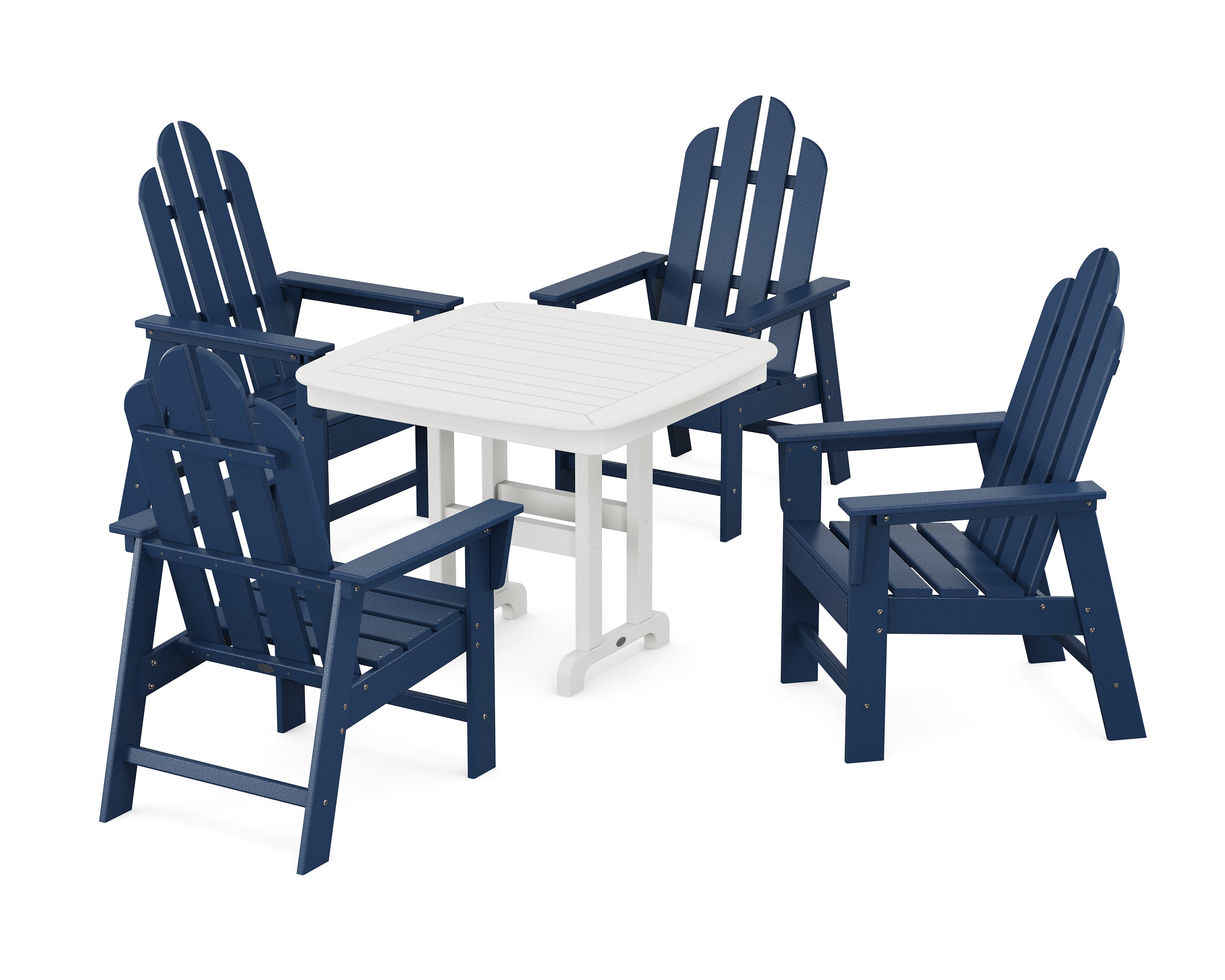 Long Island 5-Piece Dining Set in Navy / White