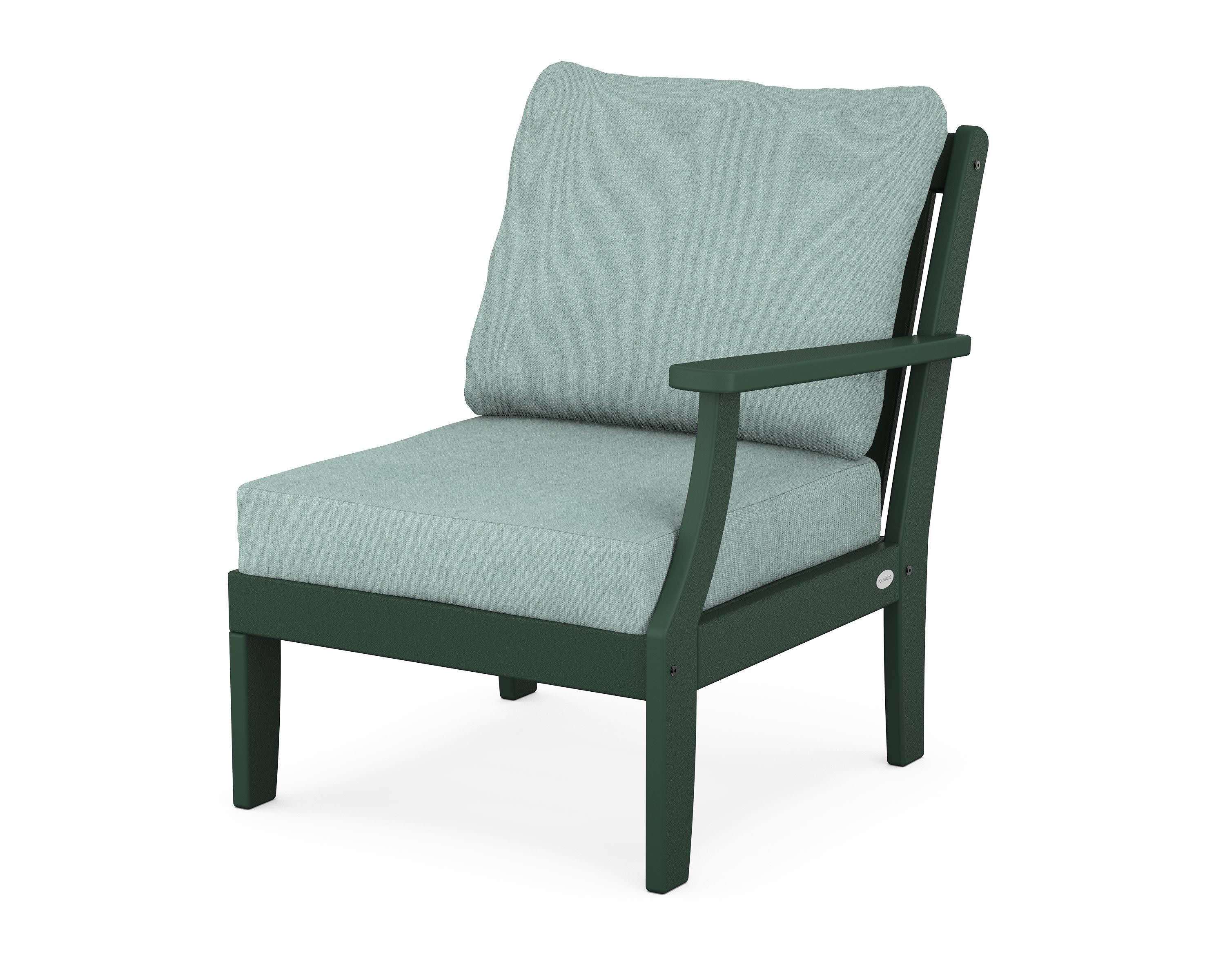 Braxton Modular Right Arm Chair in Green / Glacier Spa