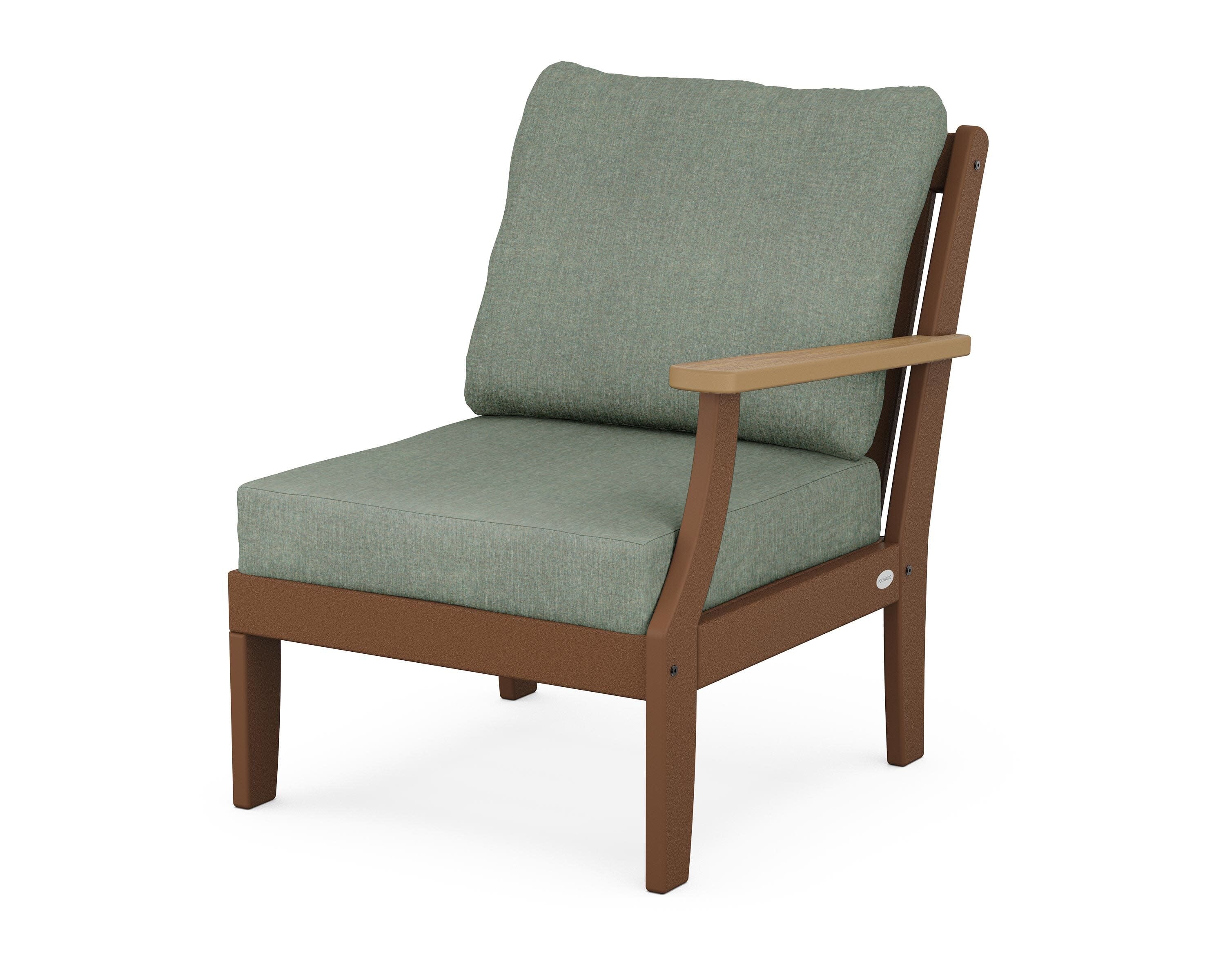 Braxton Modular Right Arm Chair in Teak / Natural / Cast Sage
