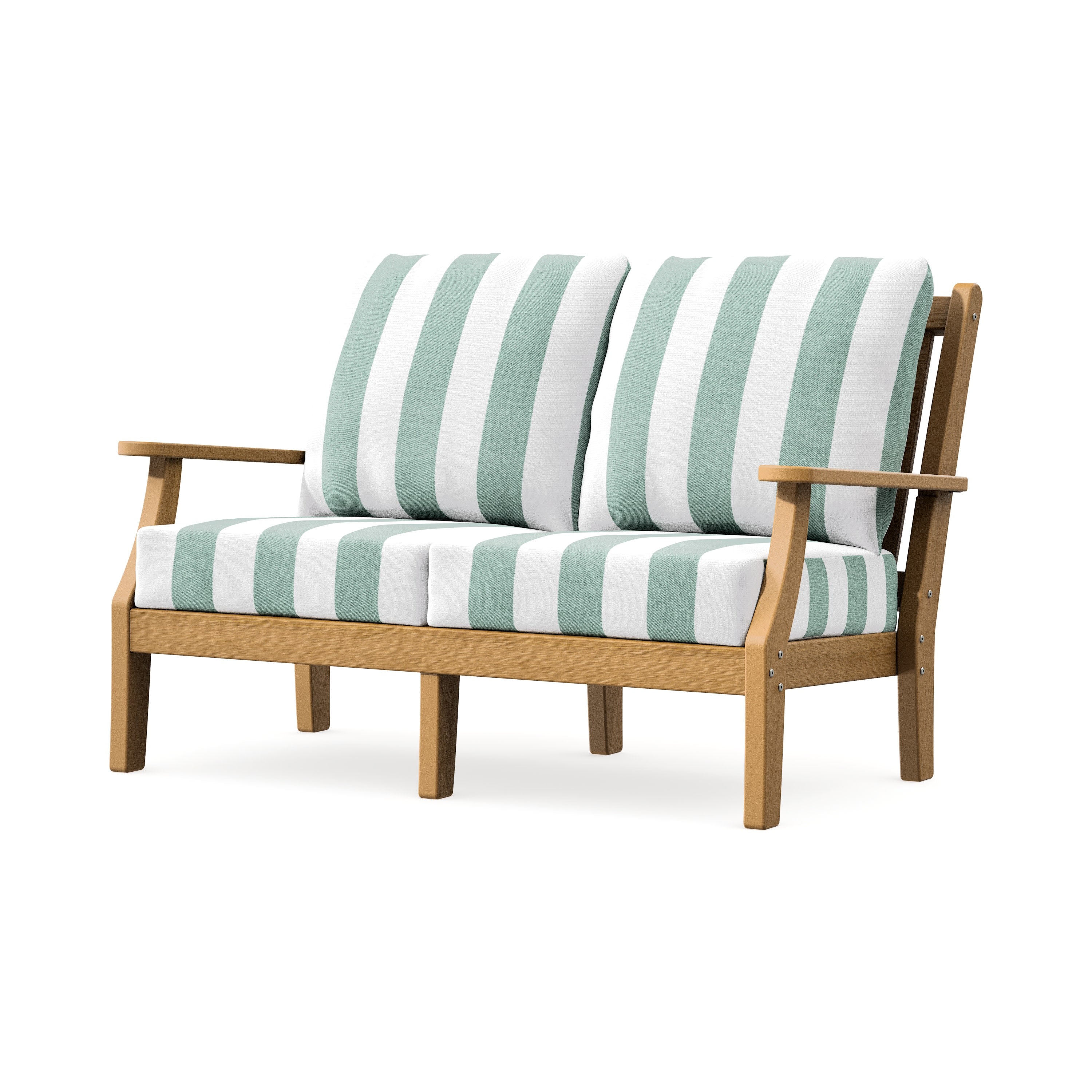 Wovendale Deep Seating Loveseat in Natural / Cabana Stripe Glacier Spa
