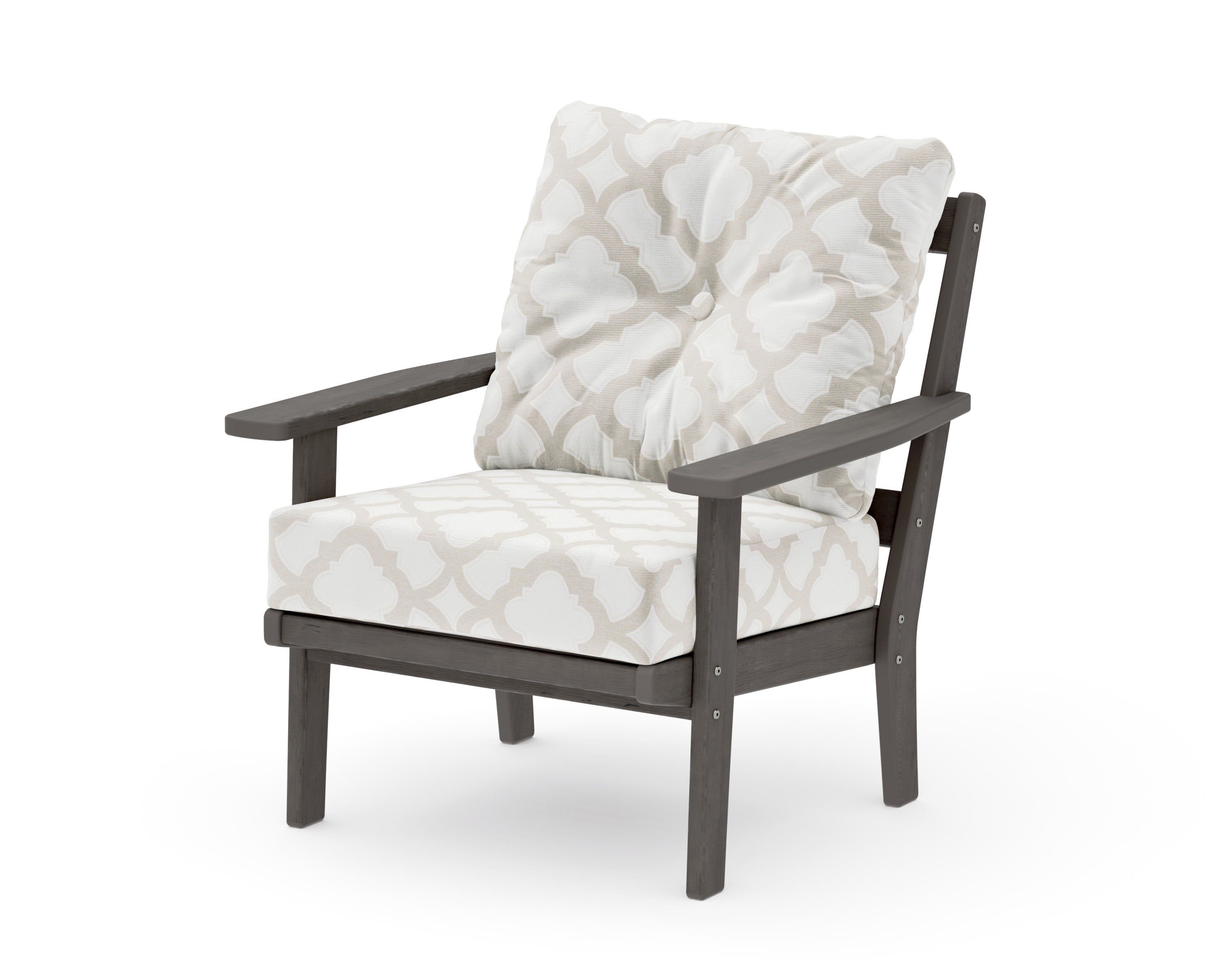 Prairie Deep Seating Chair in Driftwood / Trellis Dune Burlap