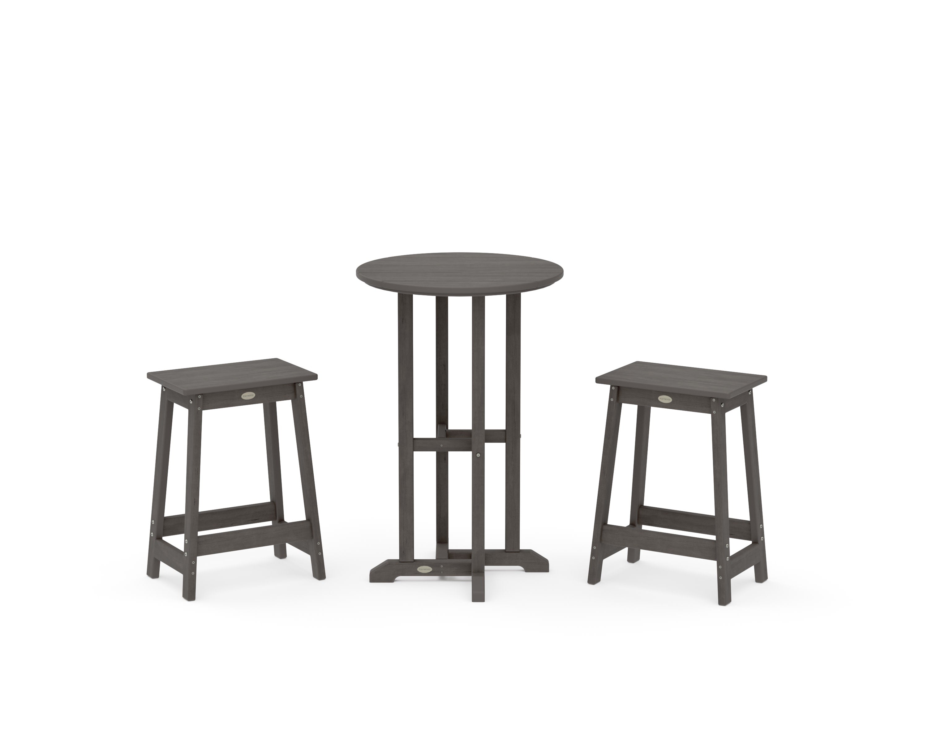 Modern Studio Counter Stool 3-Piece Bistro Set in Driftwood