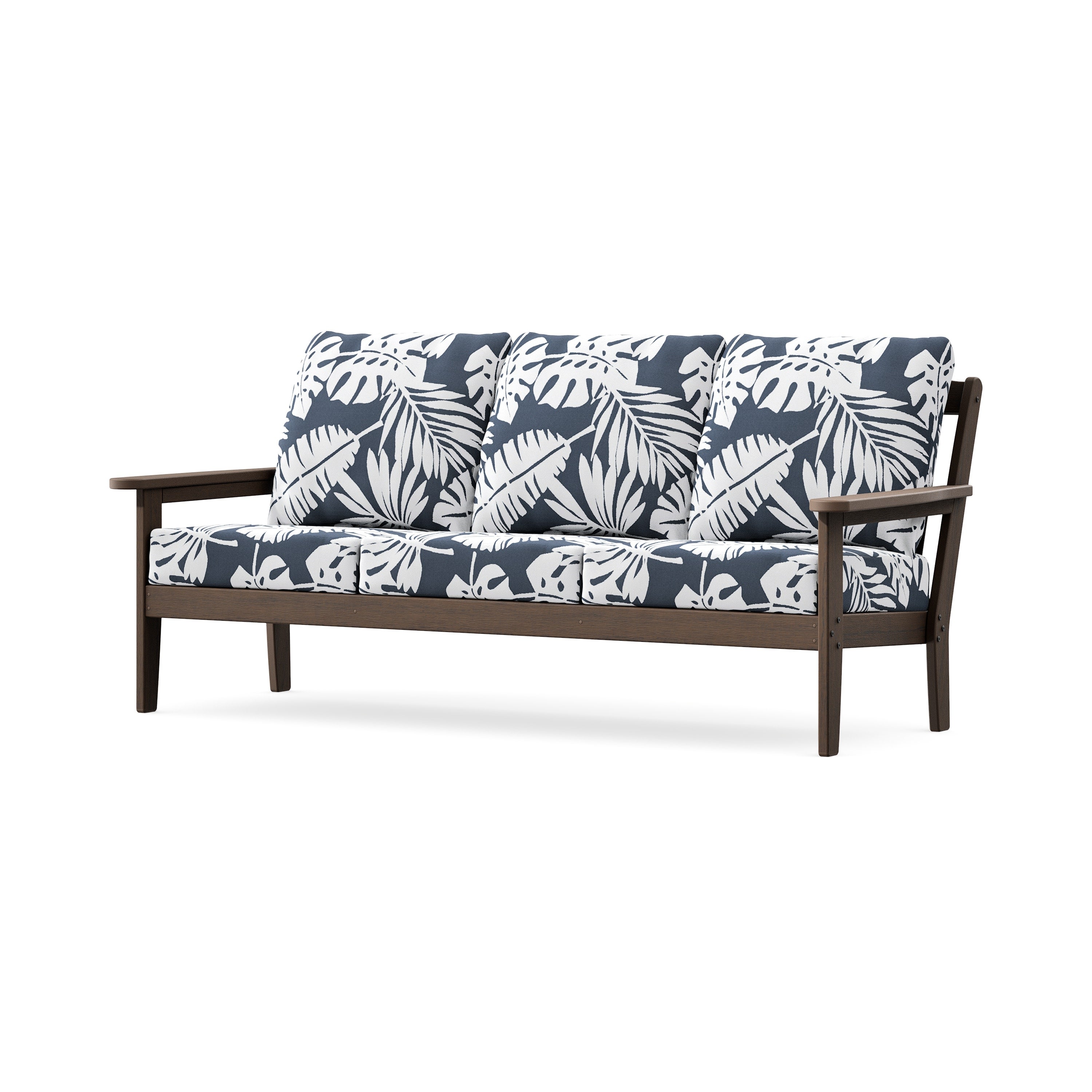 Cottage Deep Seating Sofa in Kona / Leaf Marine Indigo