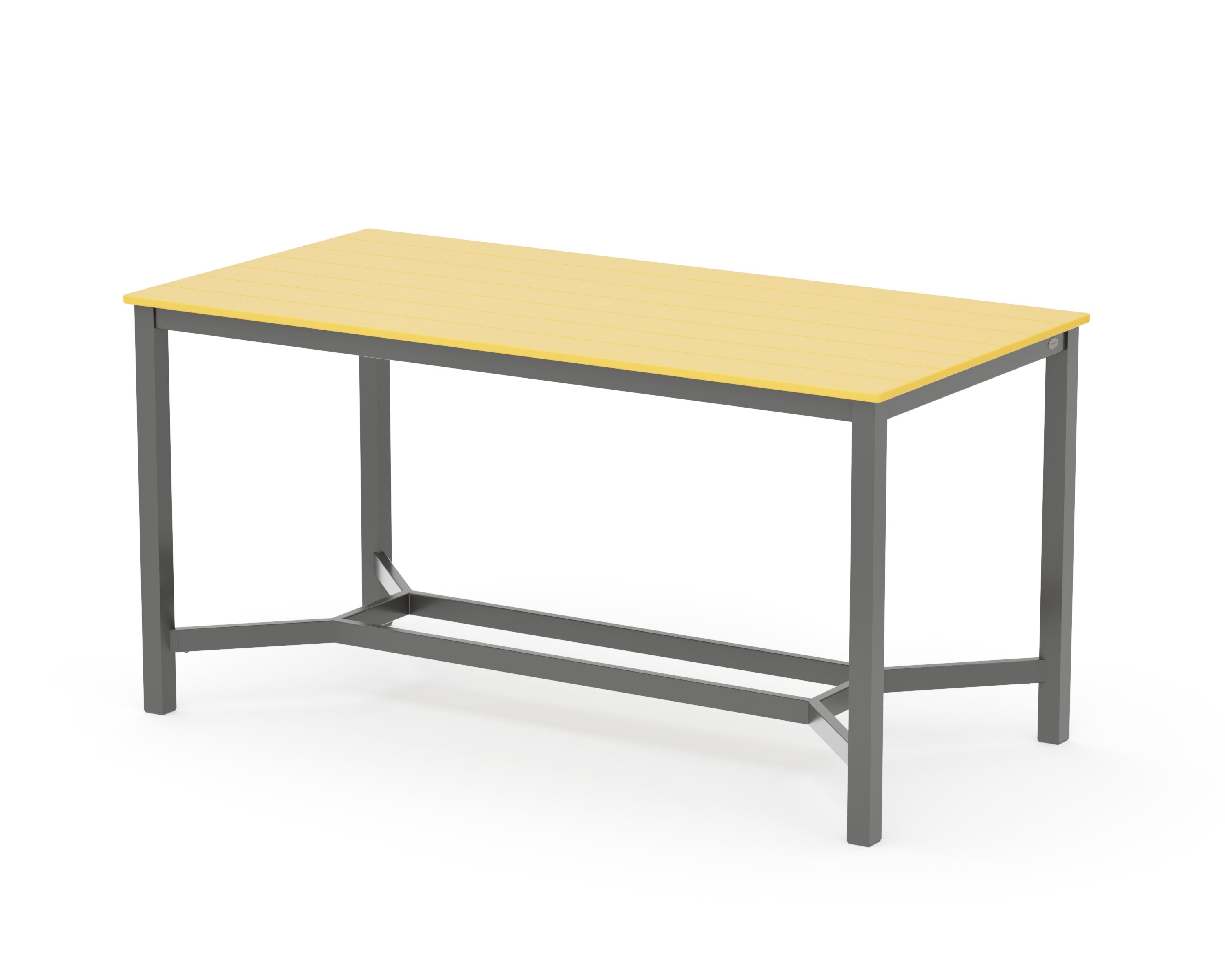 Main Street 36 x 72 Counter Table in Charcoal / Lemon