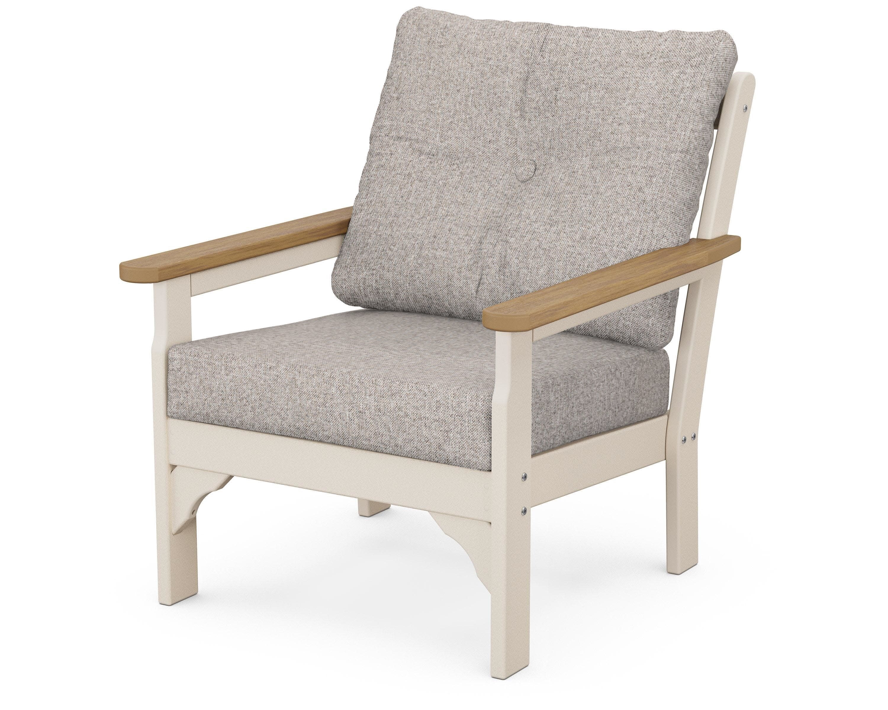 Vineyard Deep Seating Chair in Sand / Natural / Weathered Tweed