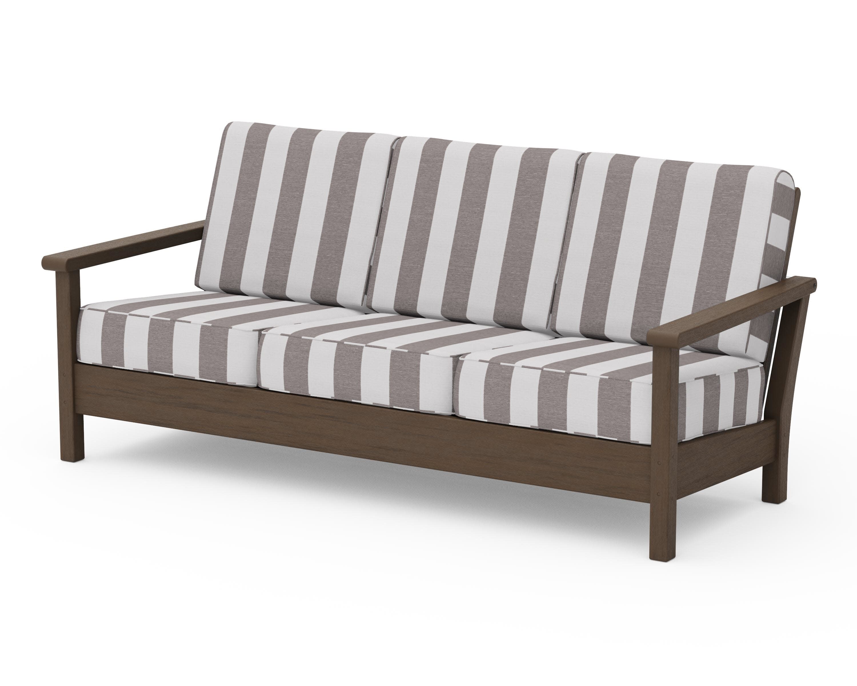 Harbour Deep Seating Sofa in Kona / Cabana Stripe Grey Mist