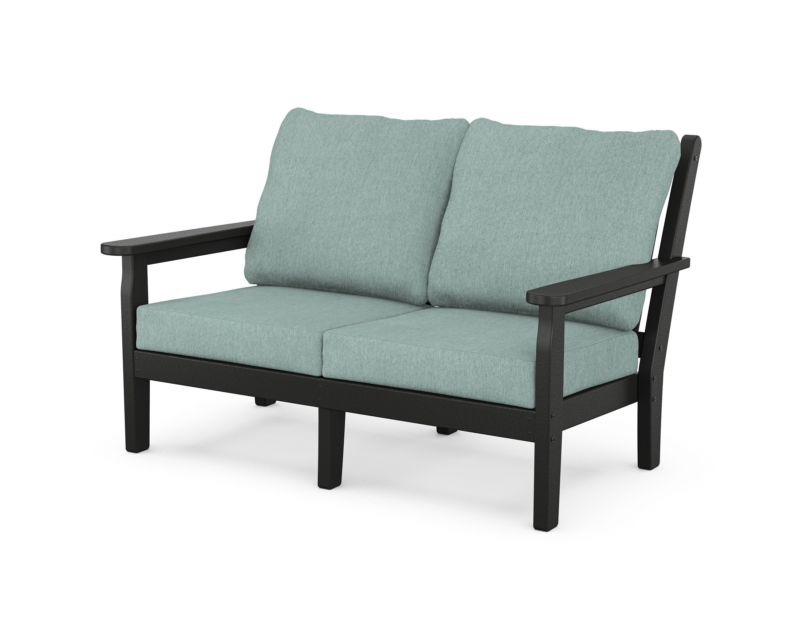 Chippendale Deep Seating Loveseat in Black / Glacier Spa