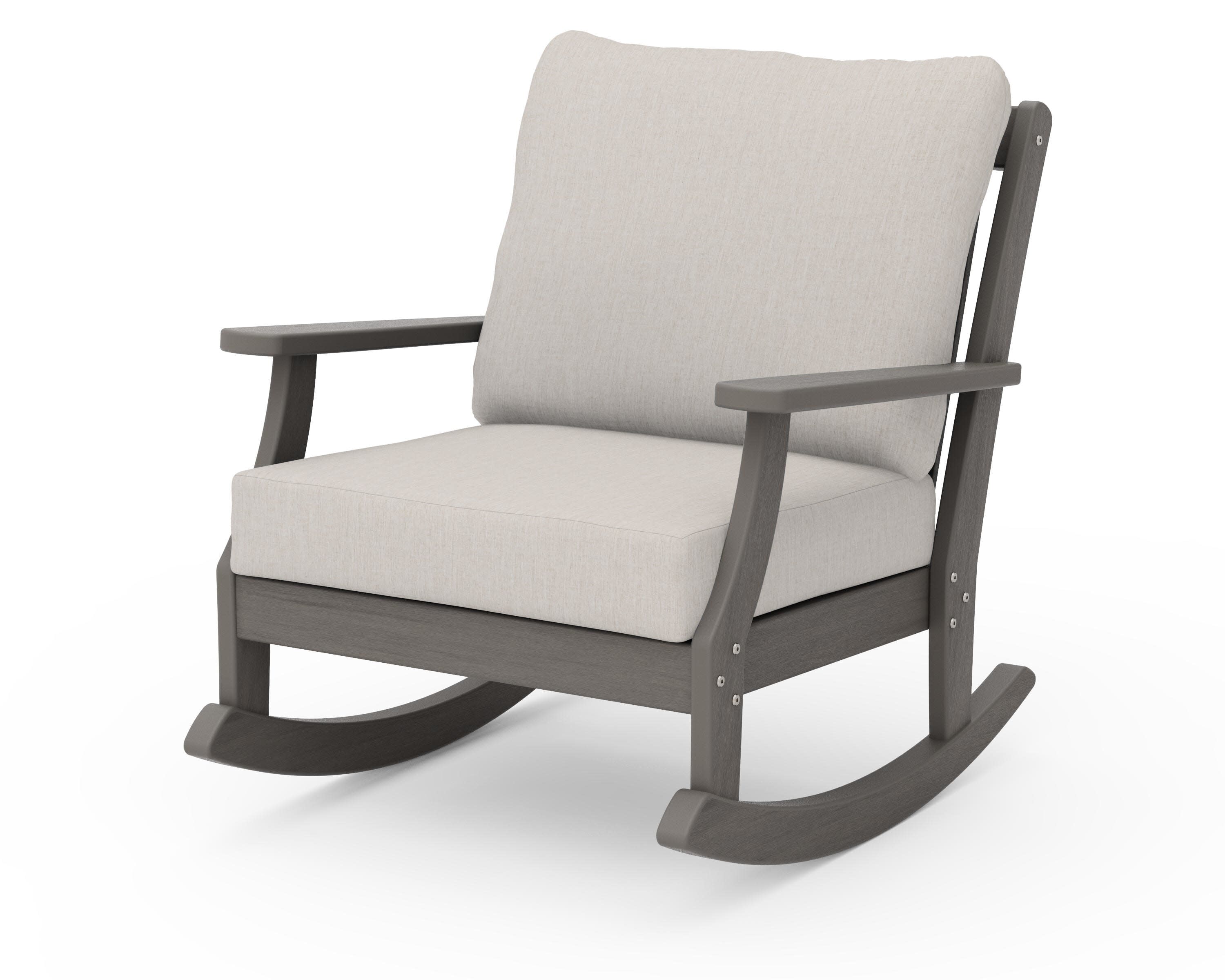Braxton Deep Seating Rocking Chair in Driftwood / Cast Ash
