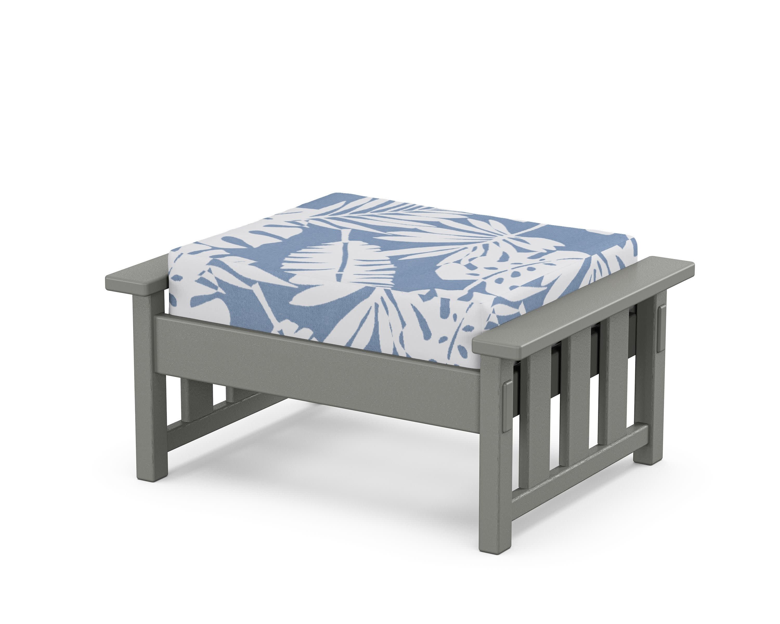 Acadia Deep Seating Ottoman in Slate Grey / Leaf Sky Blue
