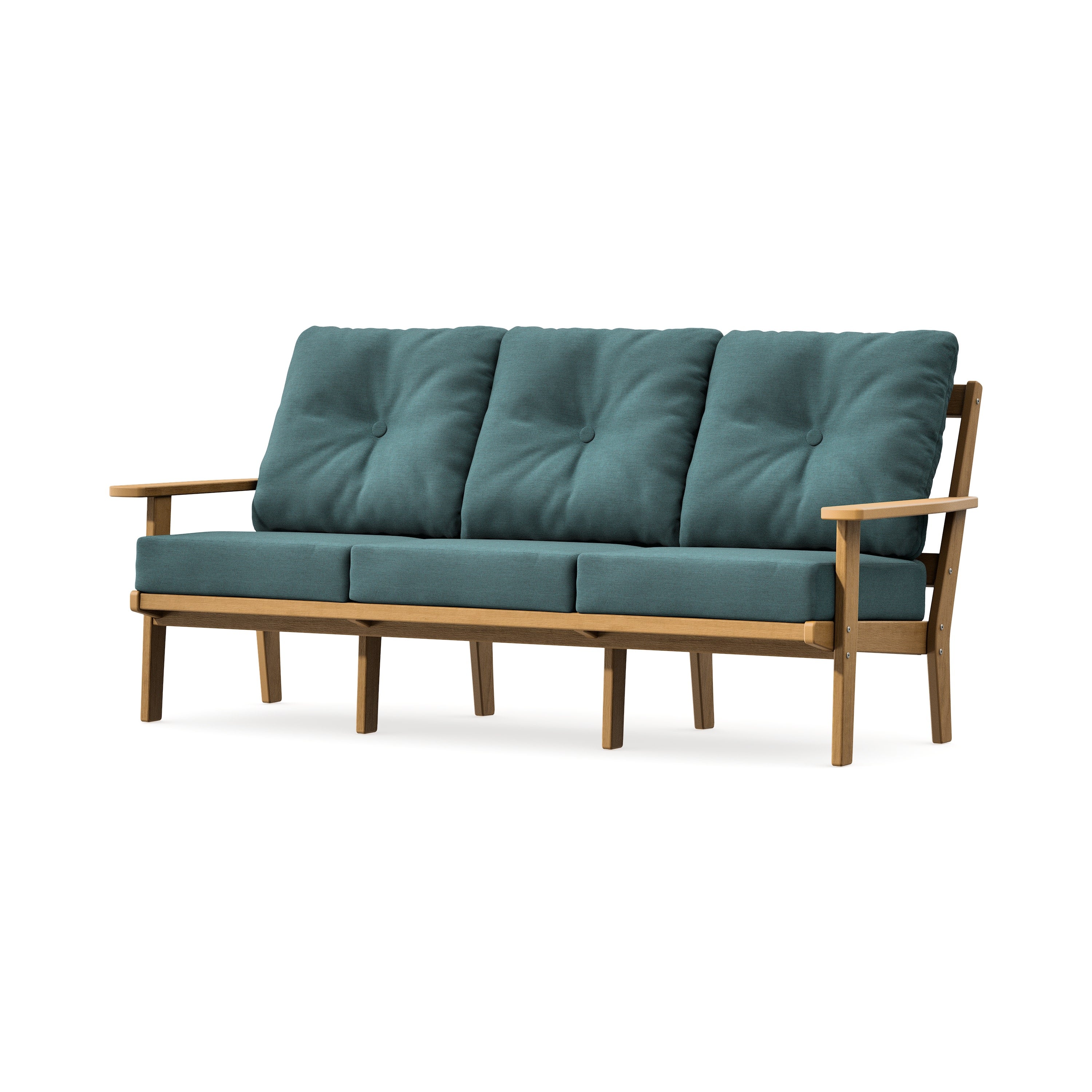 PrairieDeep Seating Sofa in Natural / Ocean Teal