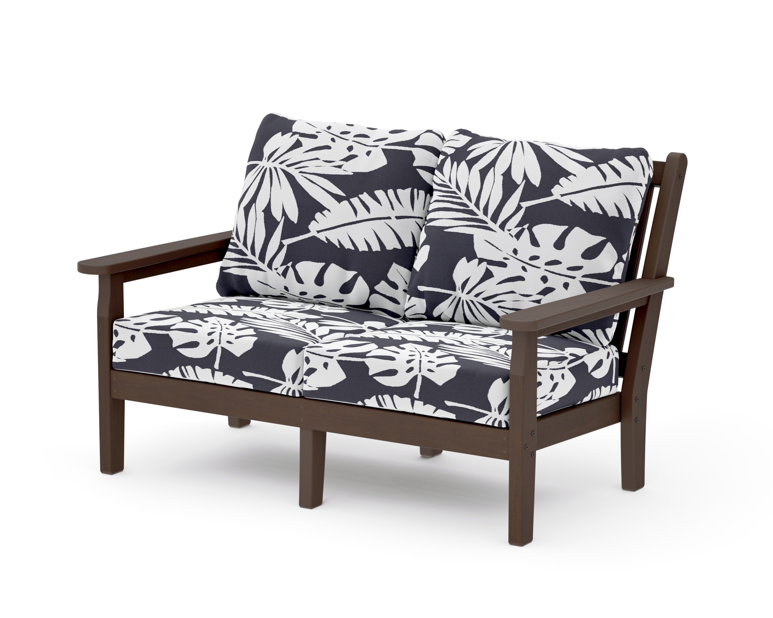 Chippendale Deep Seating Loveseat in Kona / Leaf Navy