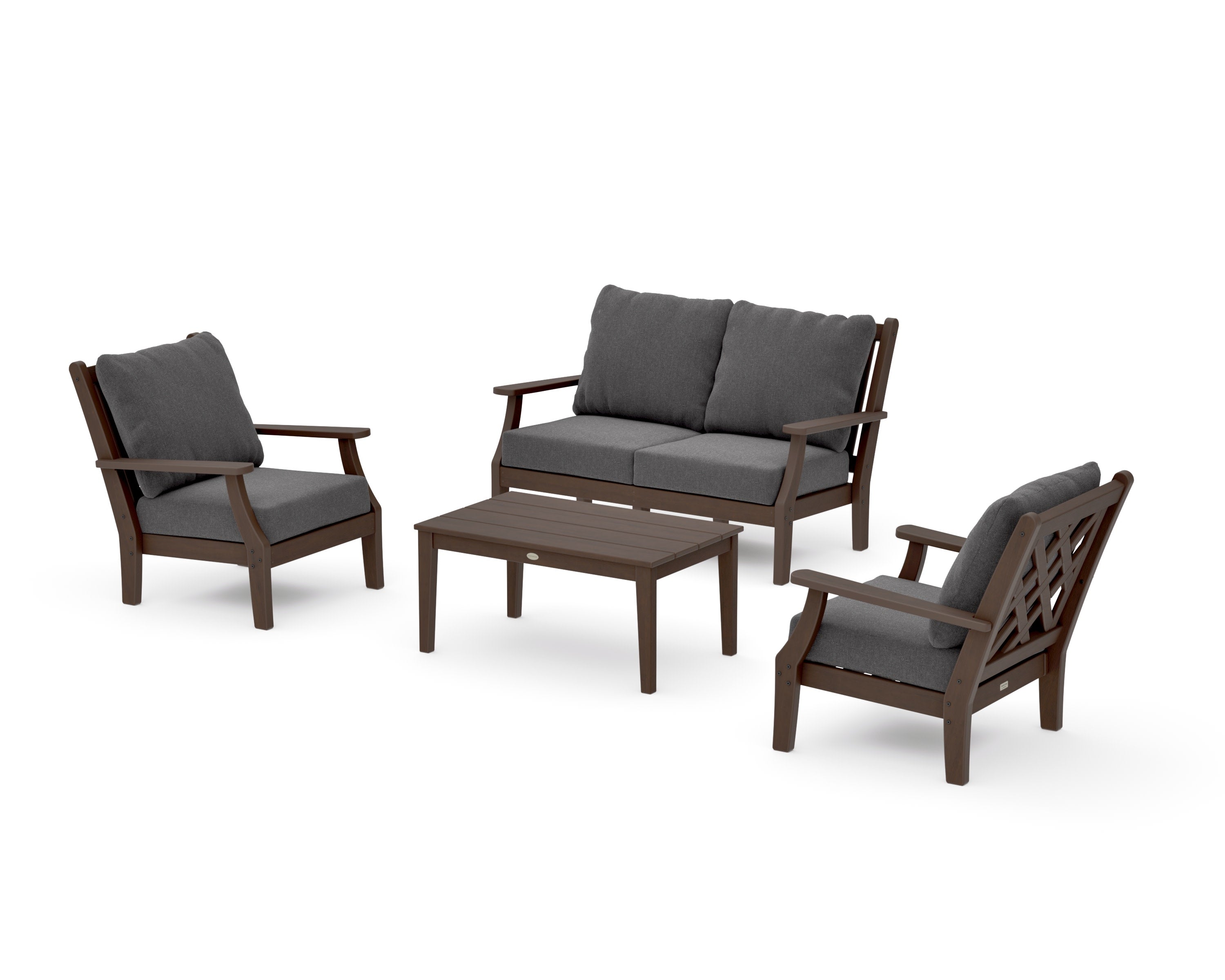 Wovendale 4-Piece Deep Seating Set with Loveseat in Kona / Ash Charcoal