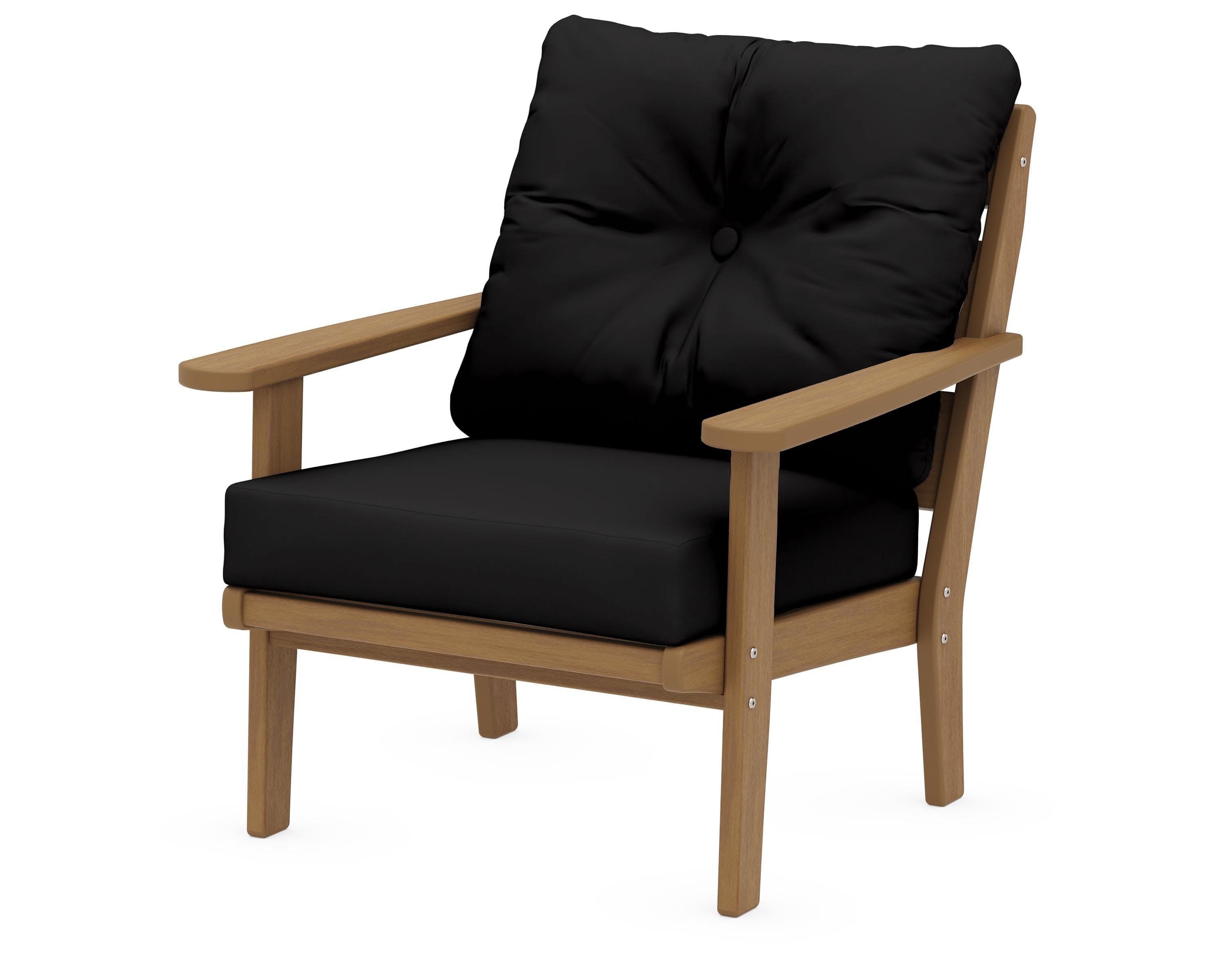 Lakeside Deep Seating Chair in Natural / Canvas Black