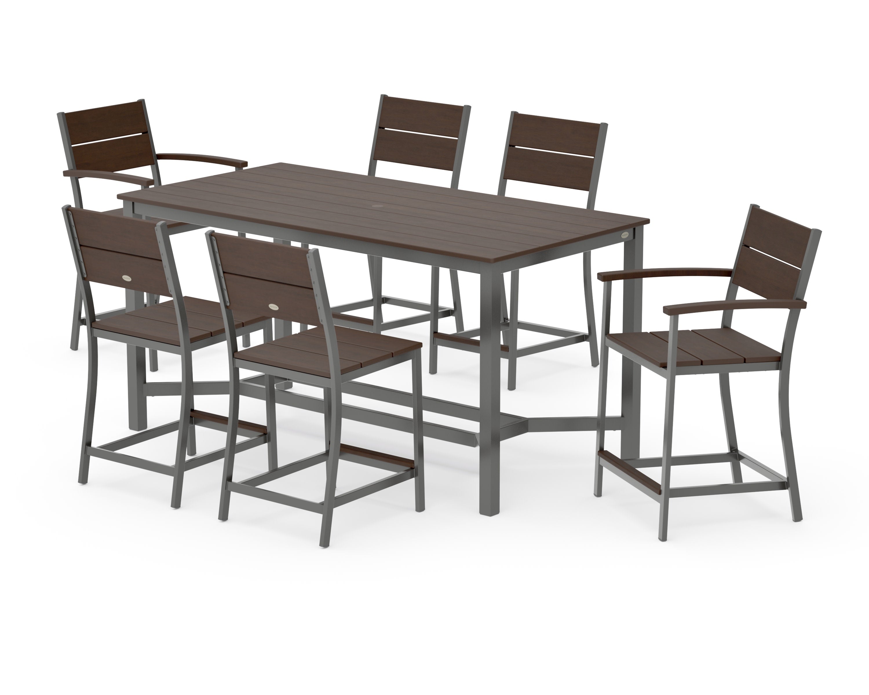 Main Street 7-Piece Counter Set in Charcoal / Kona