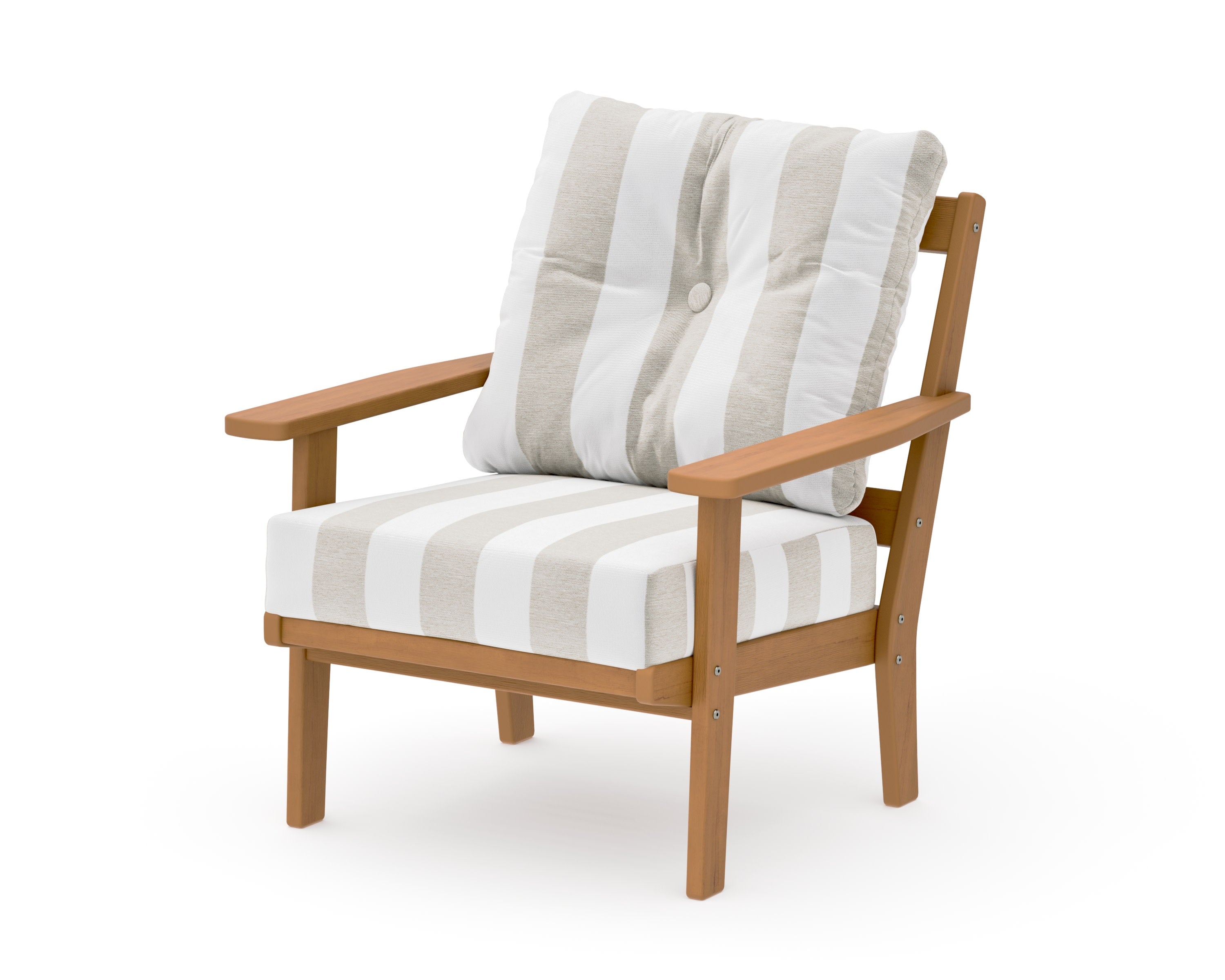 Oxford Deep Seating Chair in Natural / Cabana Stripe Dune Burlap