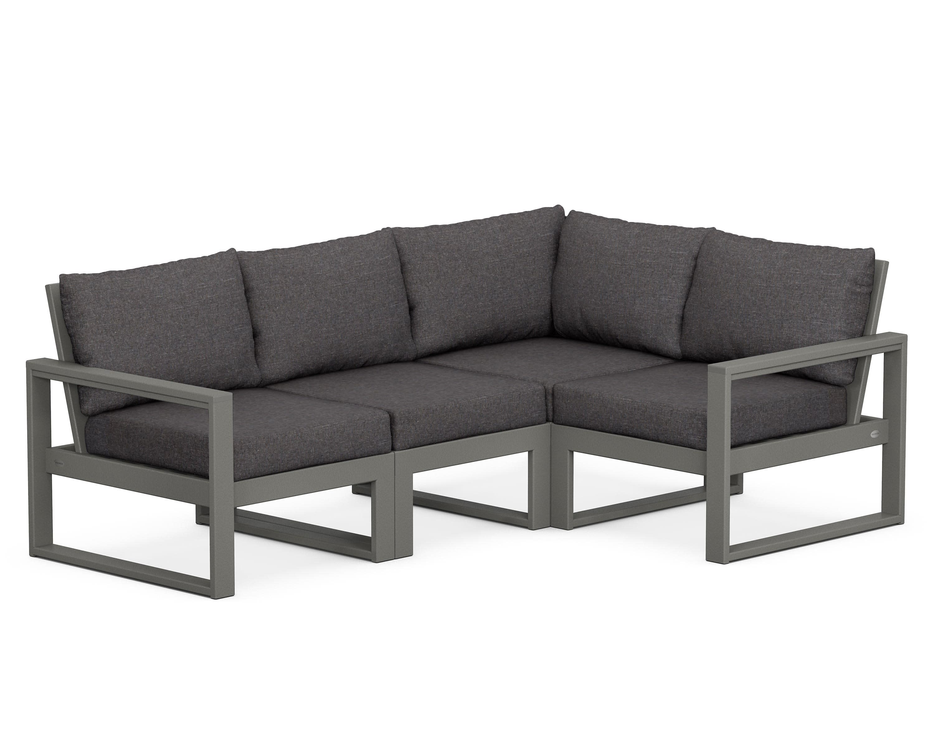 EDGE 4-Piece Modular Deep Seating Set in Slate Grey / Ash Charcoal
