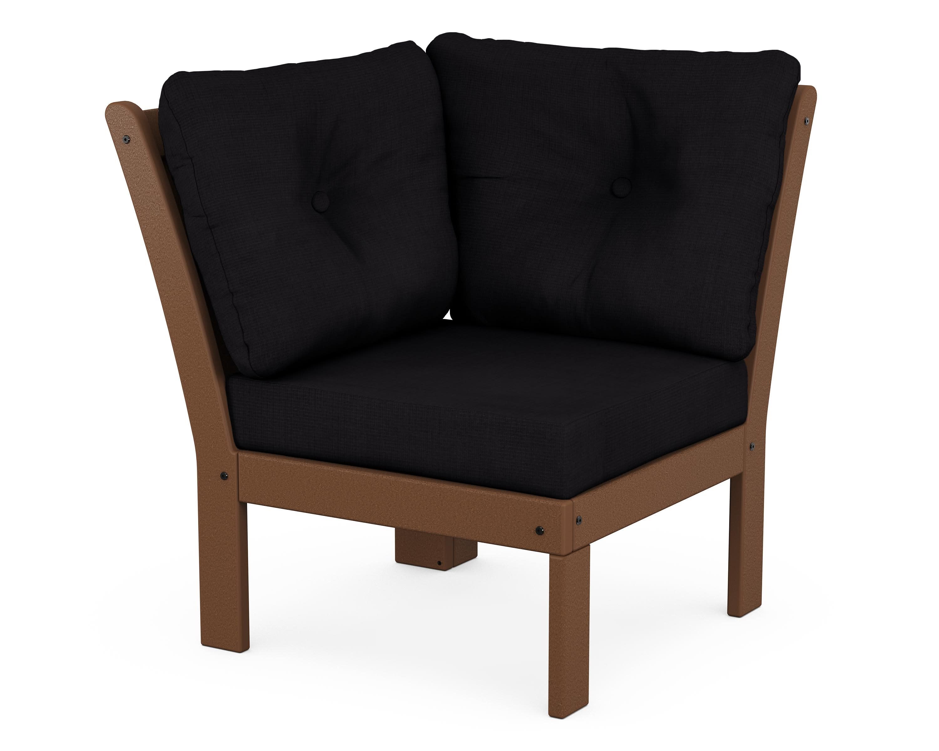 Vineyard Modular Corner Chair in Teak / Midnight Linen