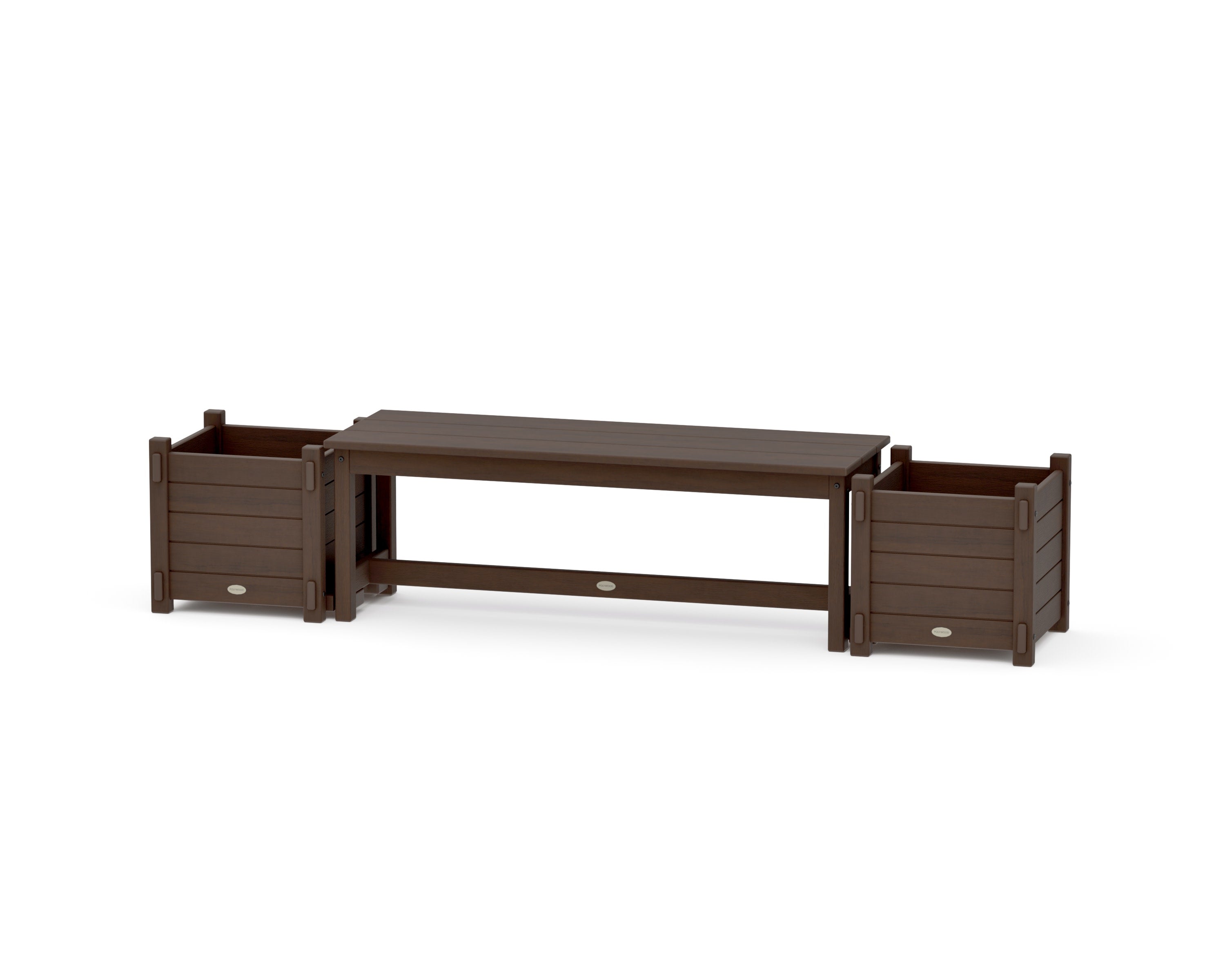 48" Nautical Straight Planter Bench Set in Kona