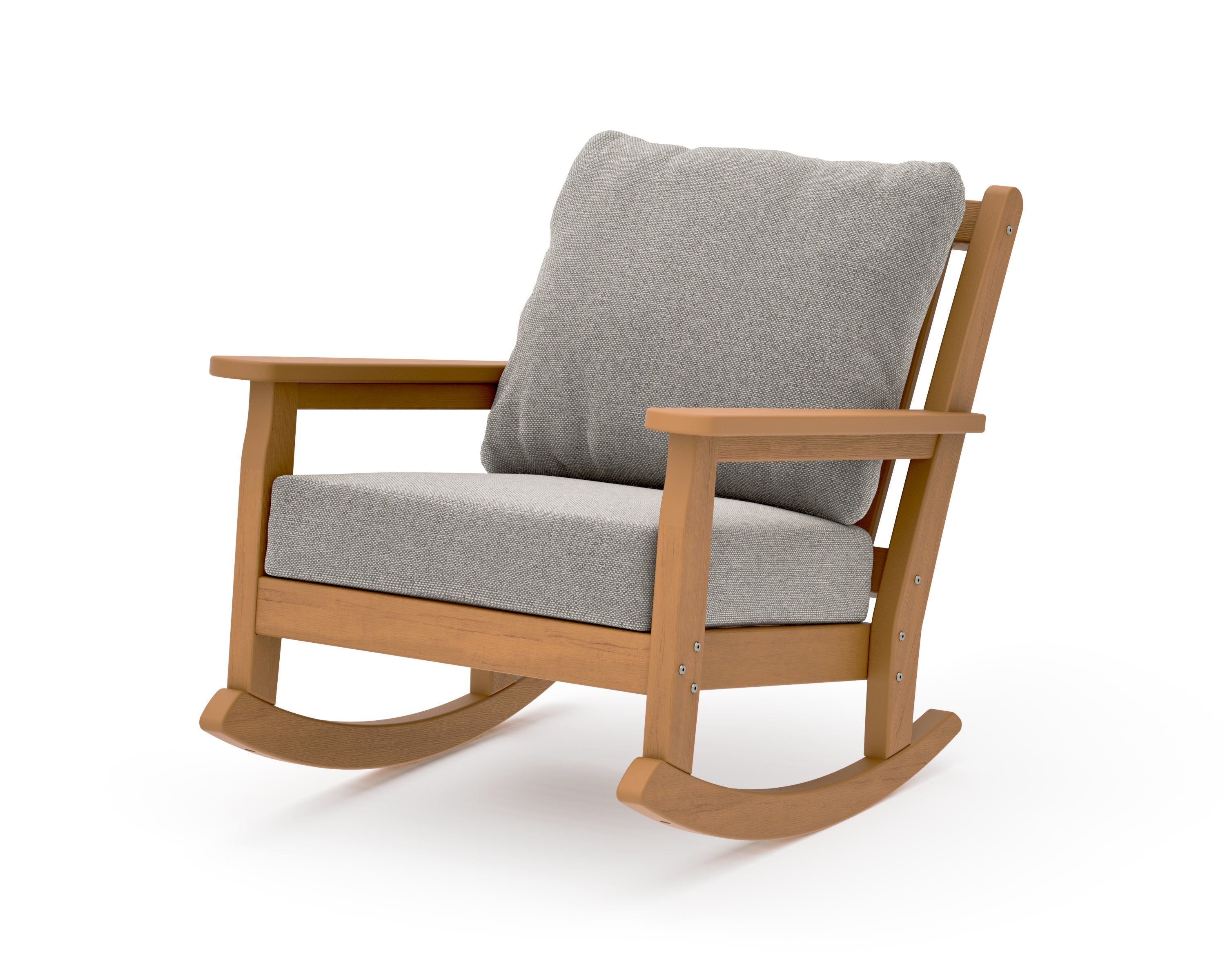 Chippendale Deep Seating Rocking Chair in Natural / Weathered Tweed