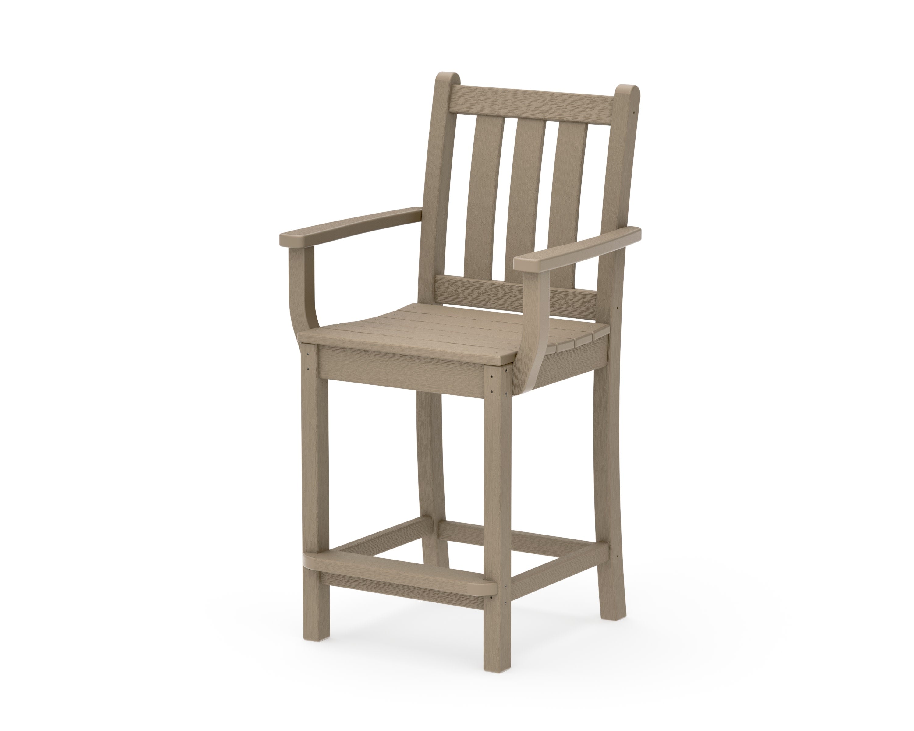 Traditional Garden Counter Arm Chair in Vintage Sahara