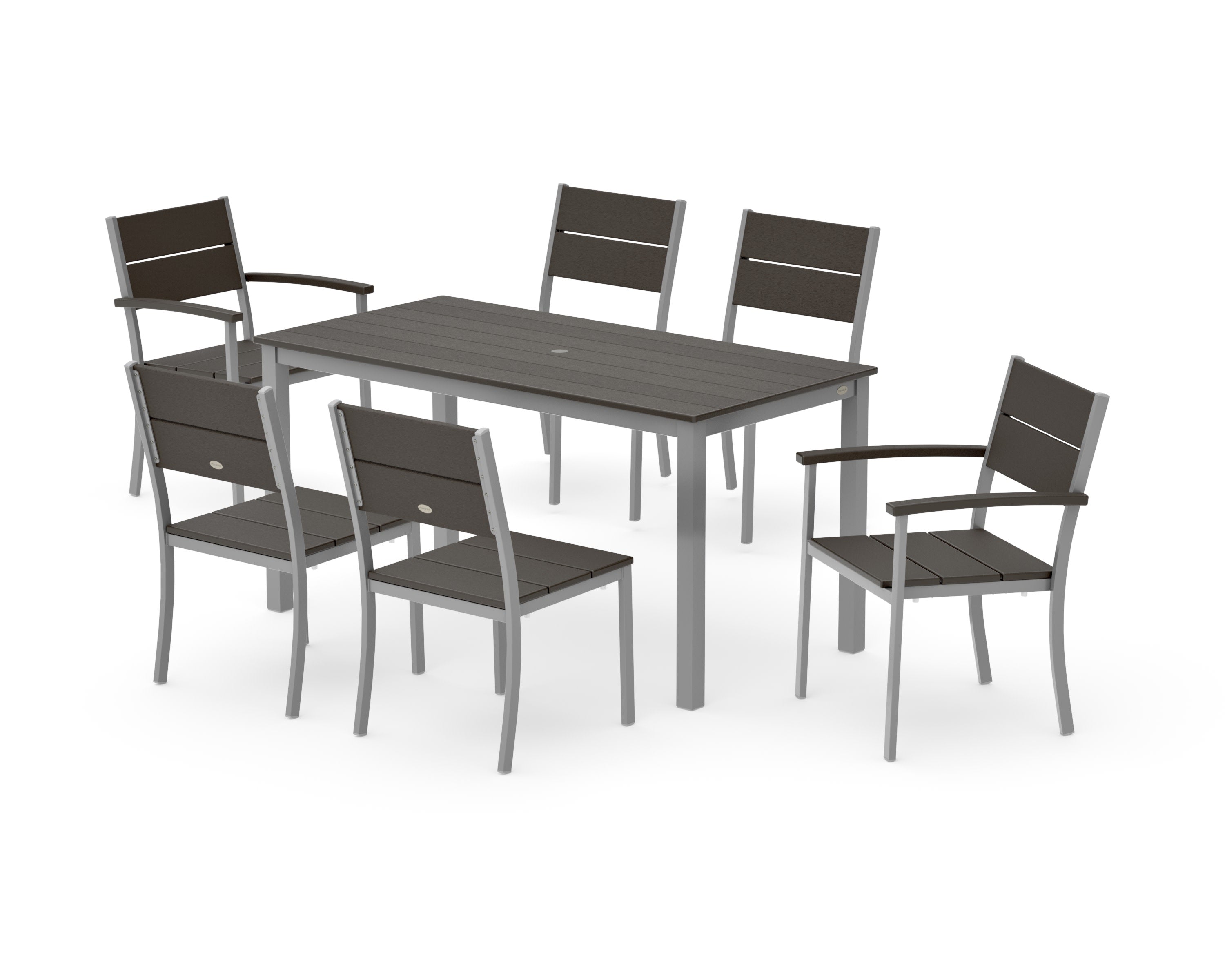 Main Street 7-Piece Dining Set in Silver / Vintage Coffee