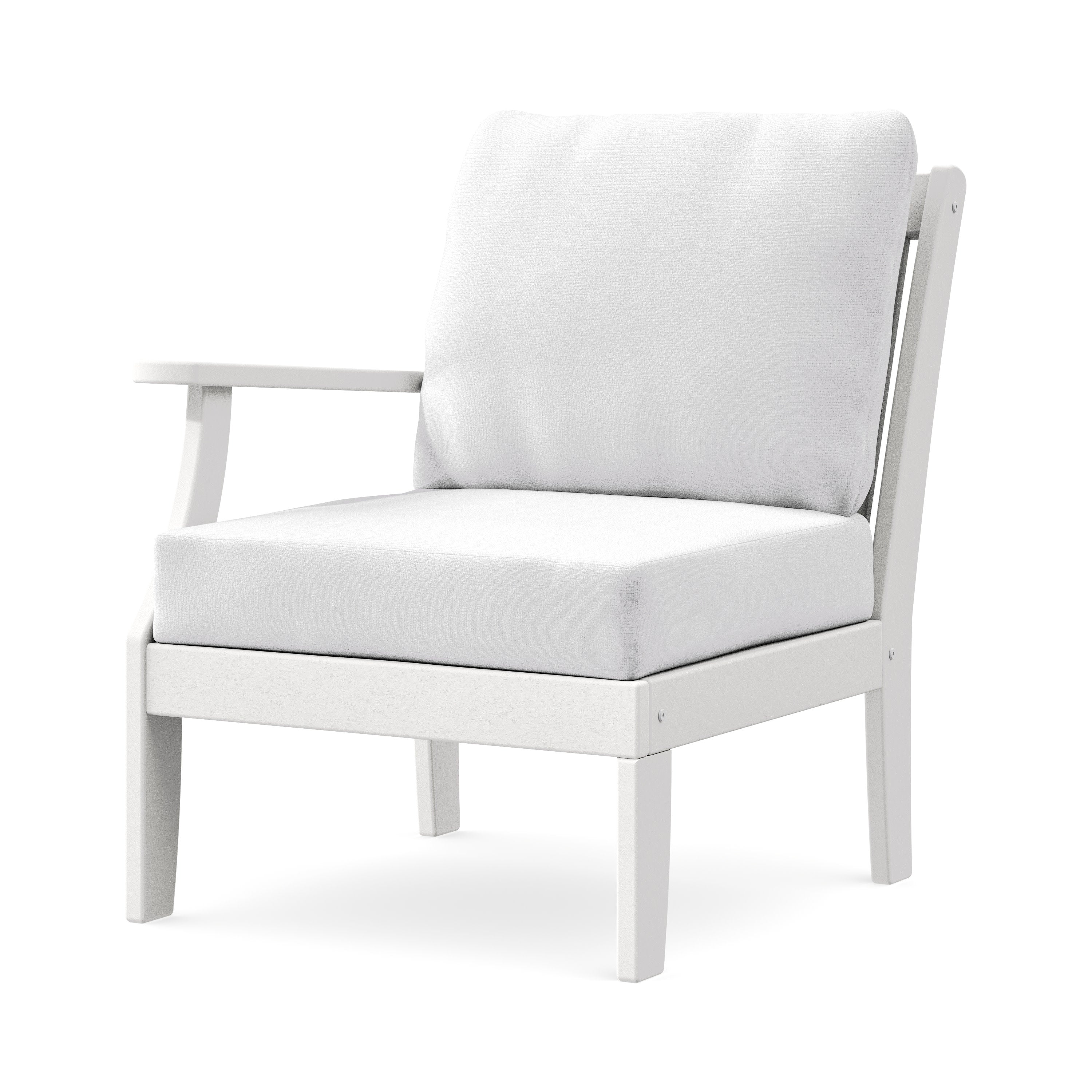 Braxton Modular Left Arm Chair in White / Natural