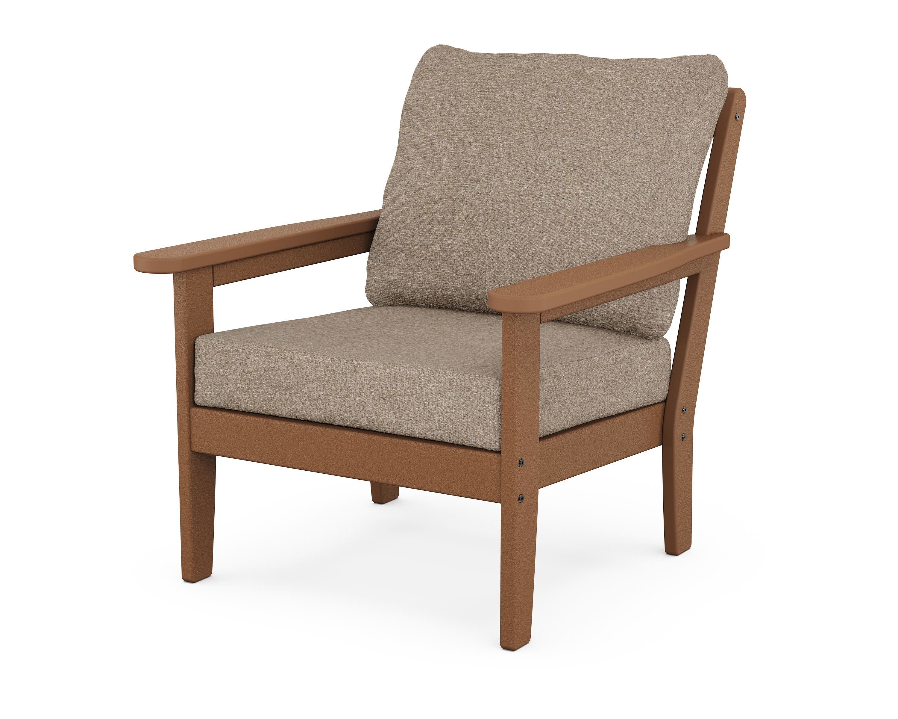 Cottage Deep Seating Chair in Teak / Spiced Burlap