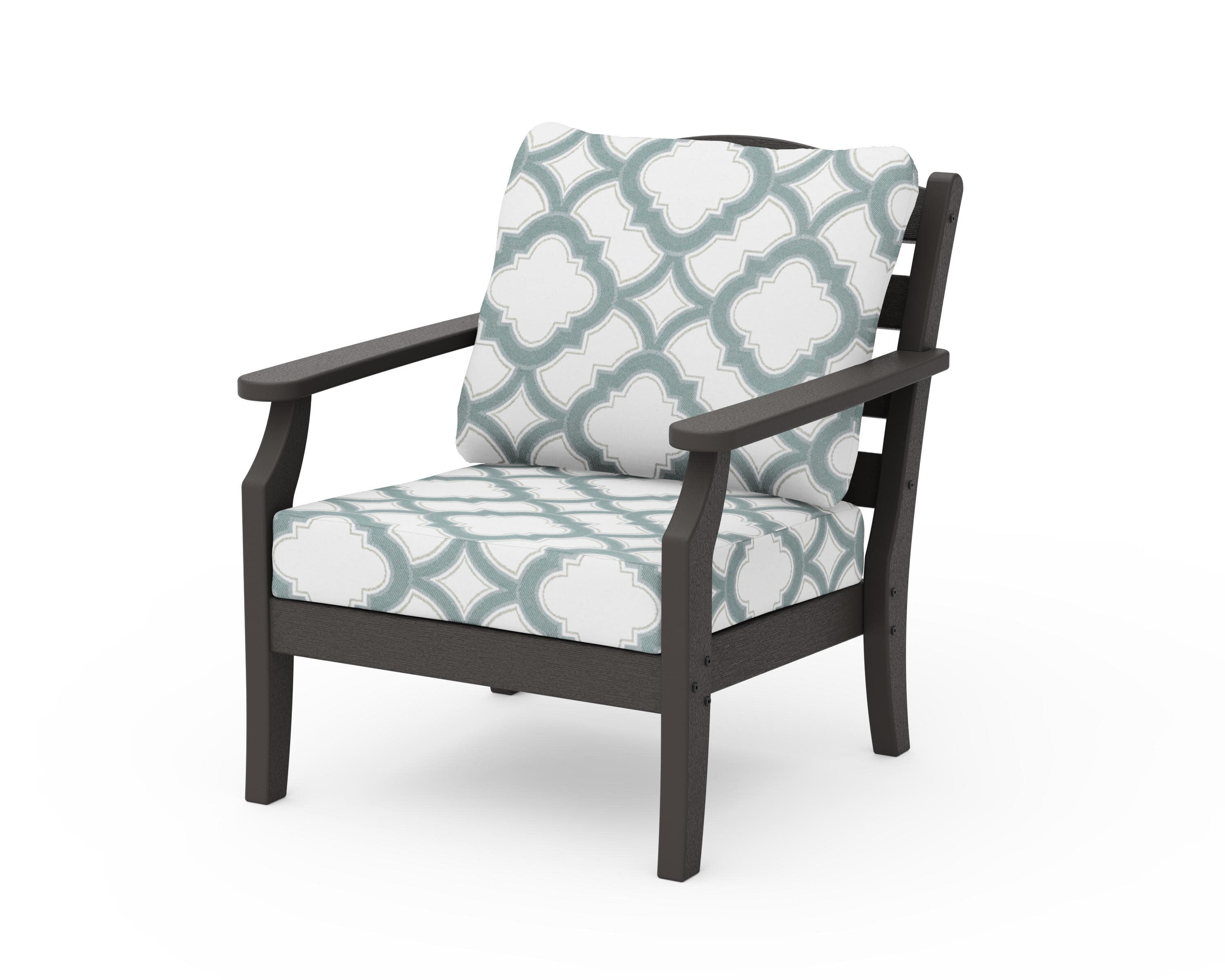 Savannah Deep Seating Chair in Vintage Coffee / Trellis Glacier Spa