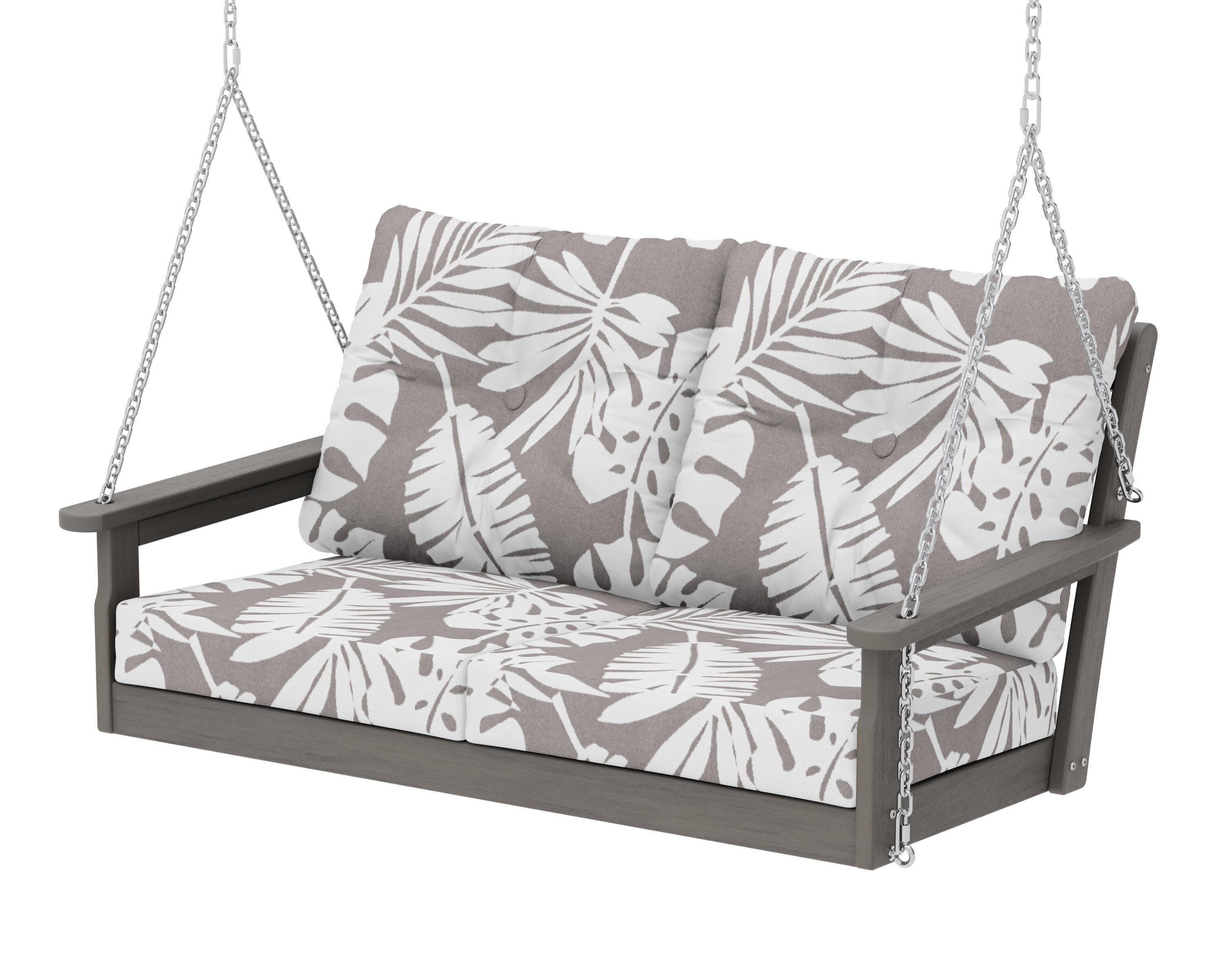 Vineyard Deep Seating Swing in Driftwood / Leaf Grey Mist