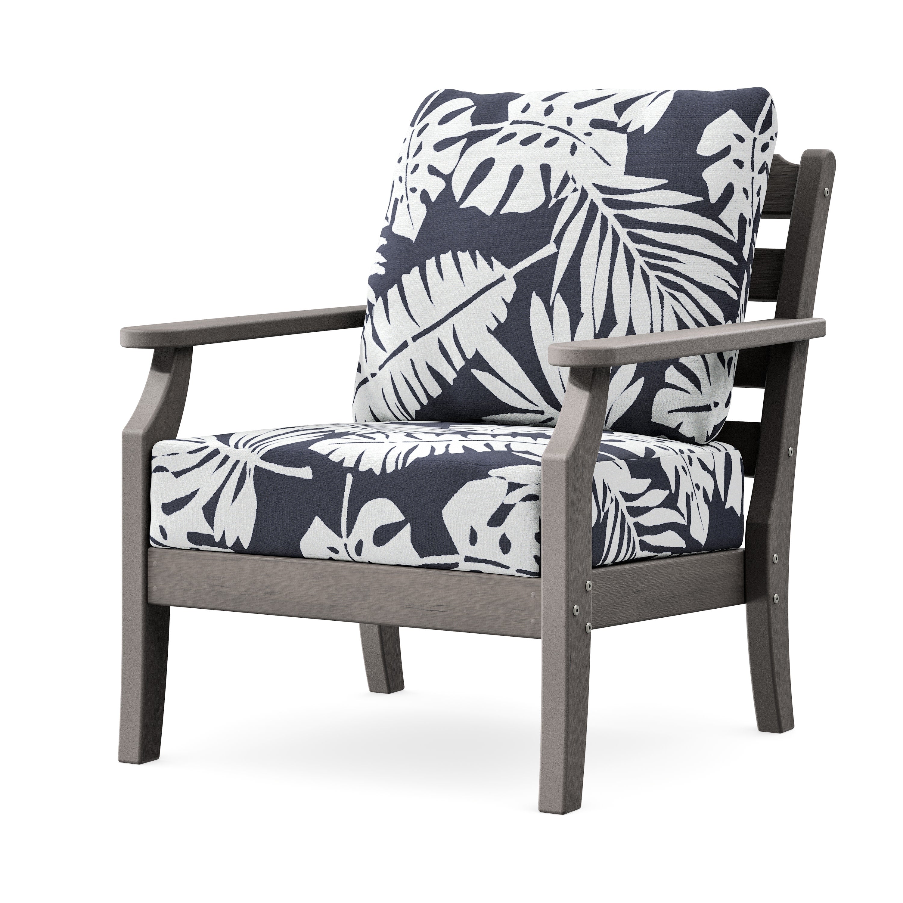Savannah Deep Seating Chair in Driftwood / Leaf Navy