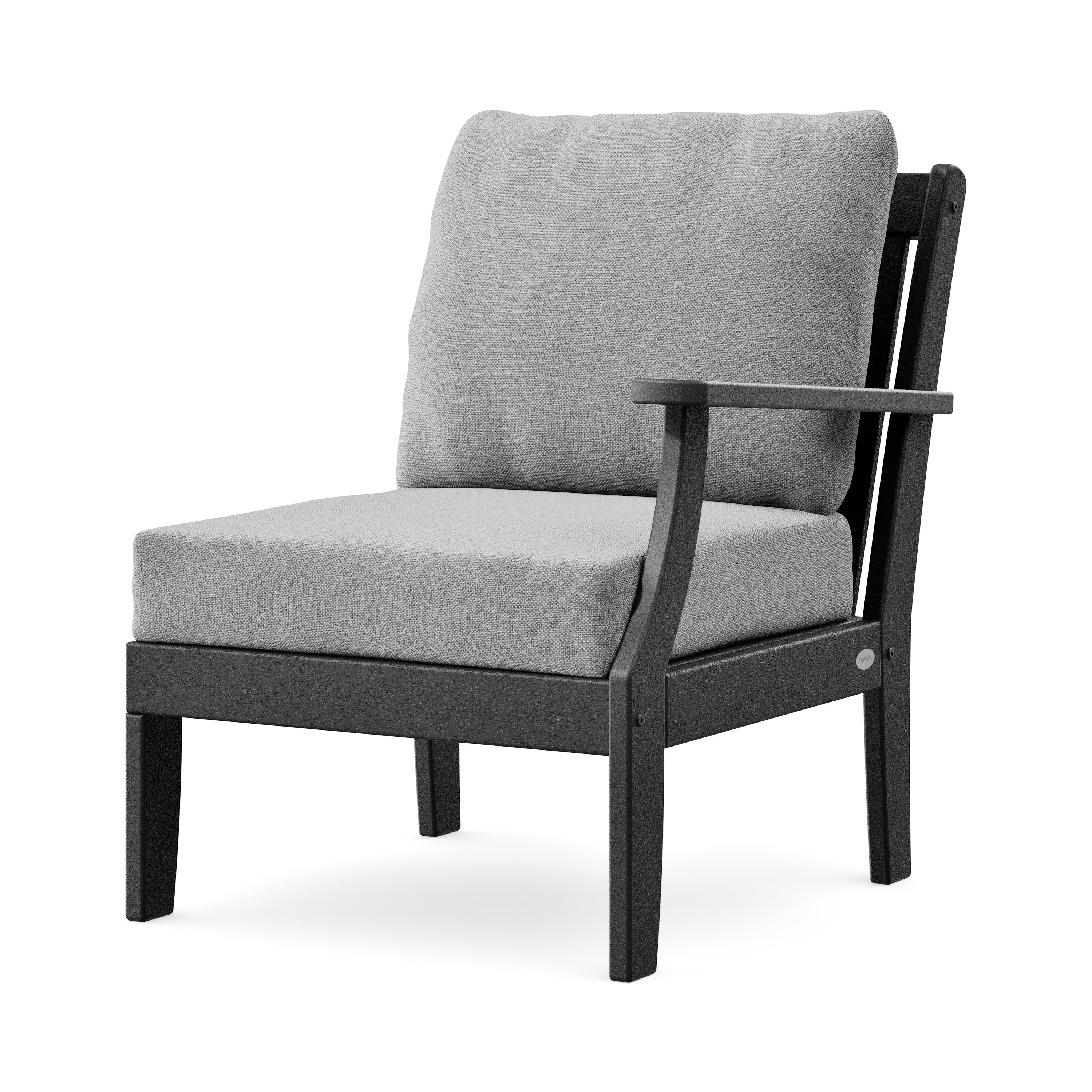Braxton Modular Right Arm Chair in Black / Grey Mist