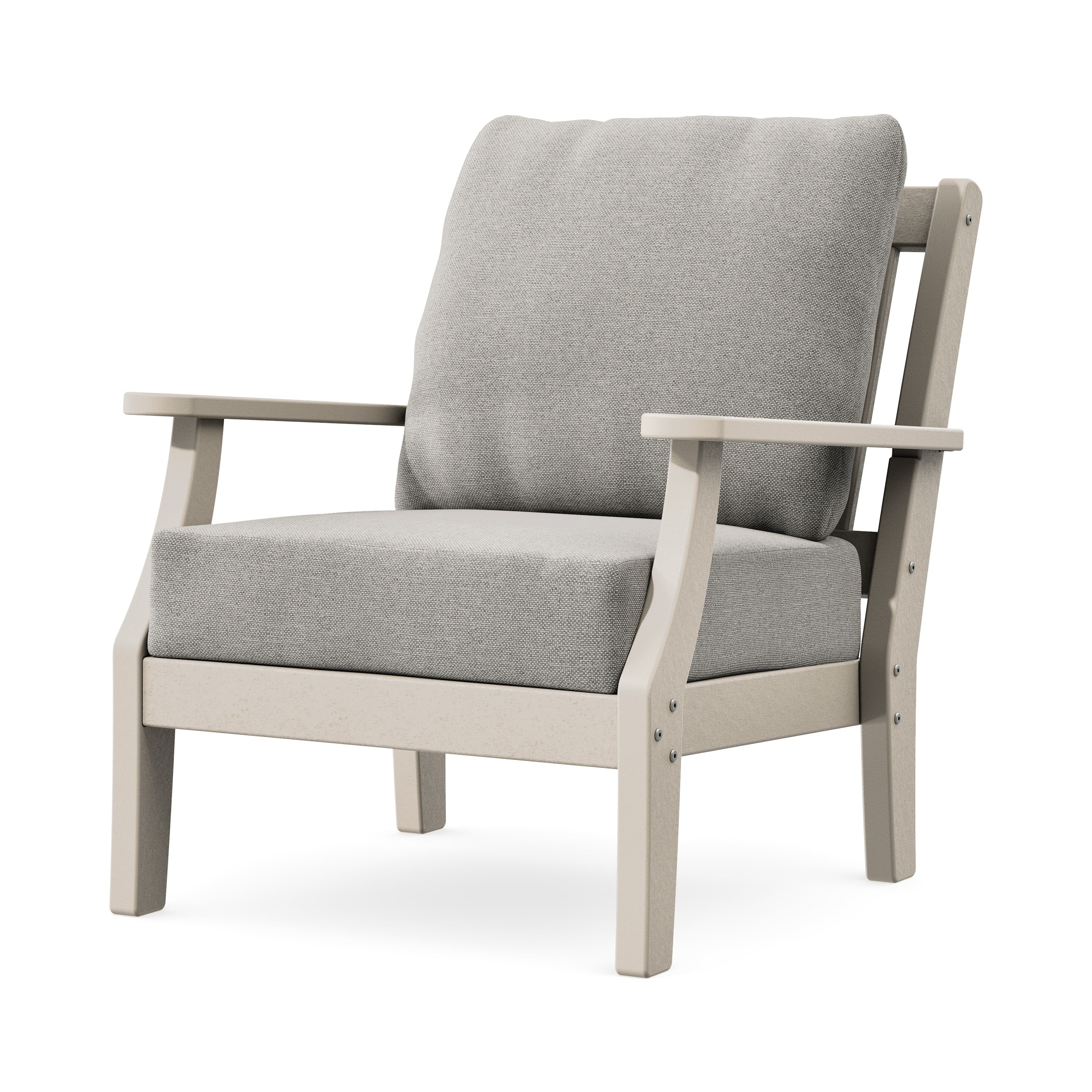 Chinoiserie Deep Seating Chair in Sand / Weathered Tweed