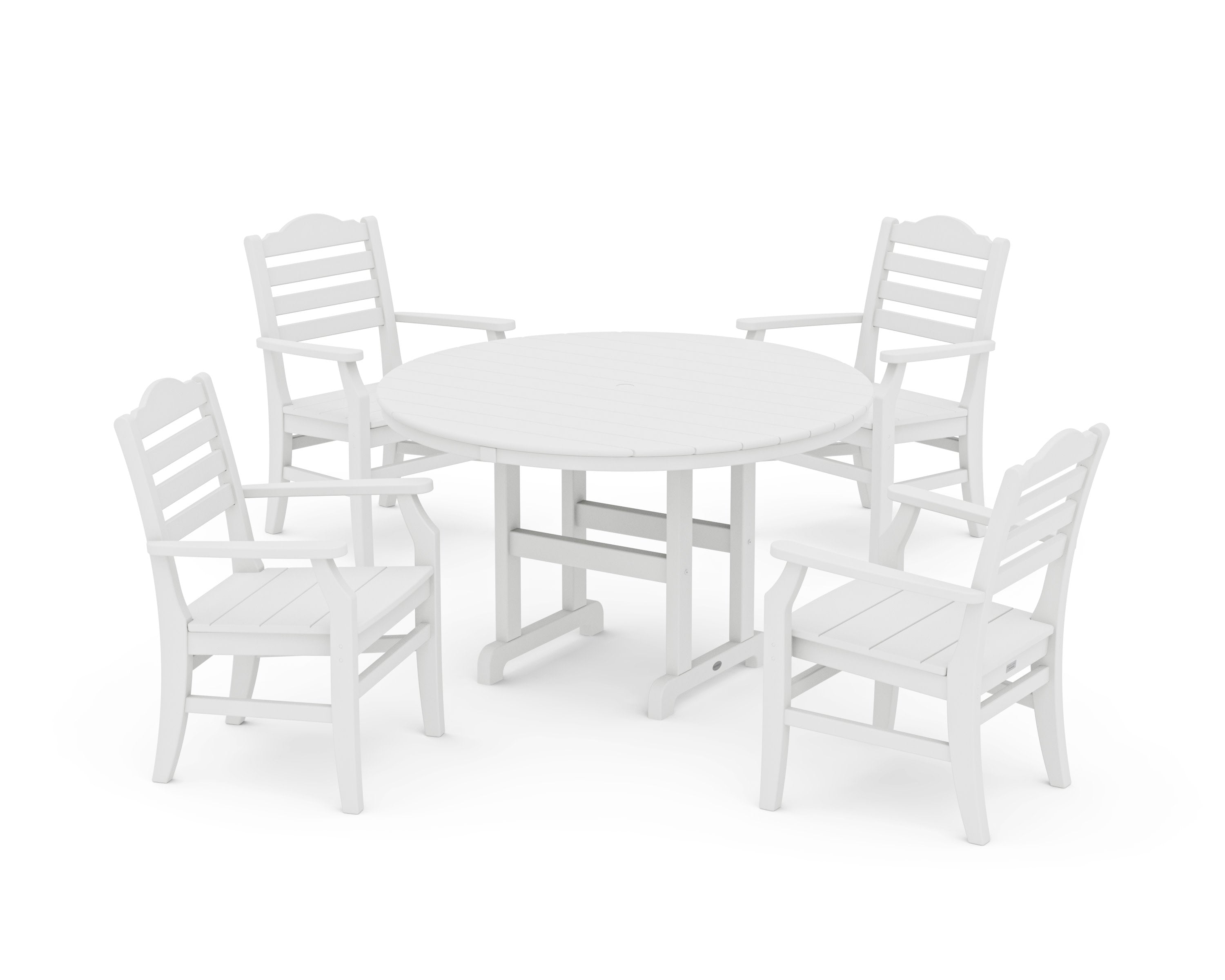 Savannah 5-Piece Round Farmhouse Dining Set in White