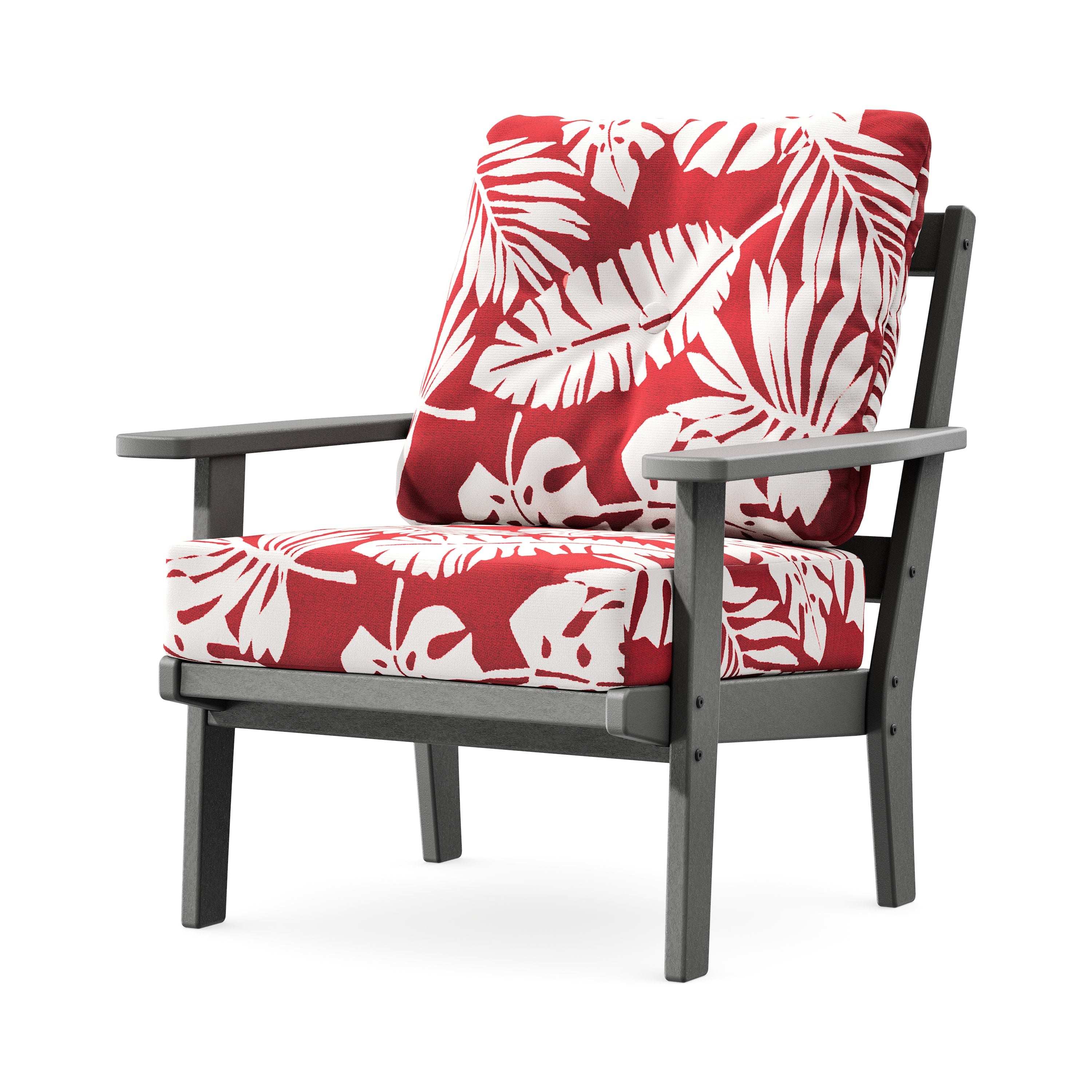 Prairie Deep Seating Chair in Slate Grey / Leaf Crimson