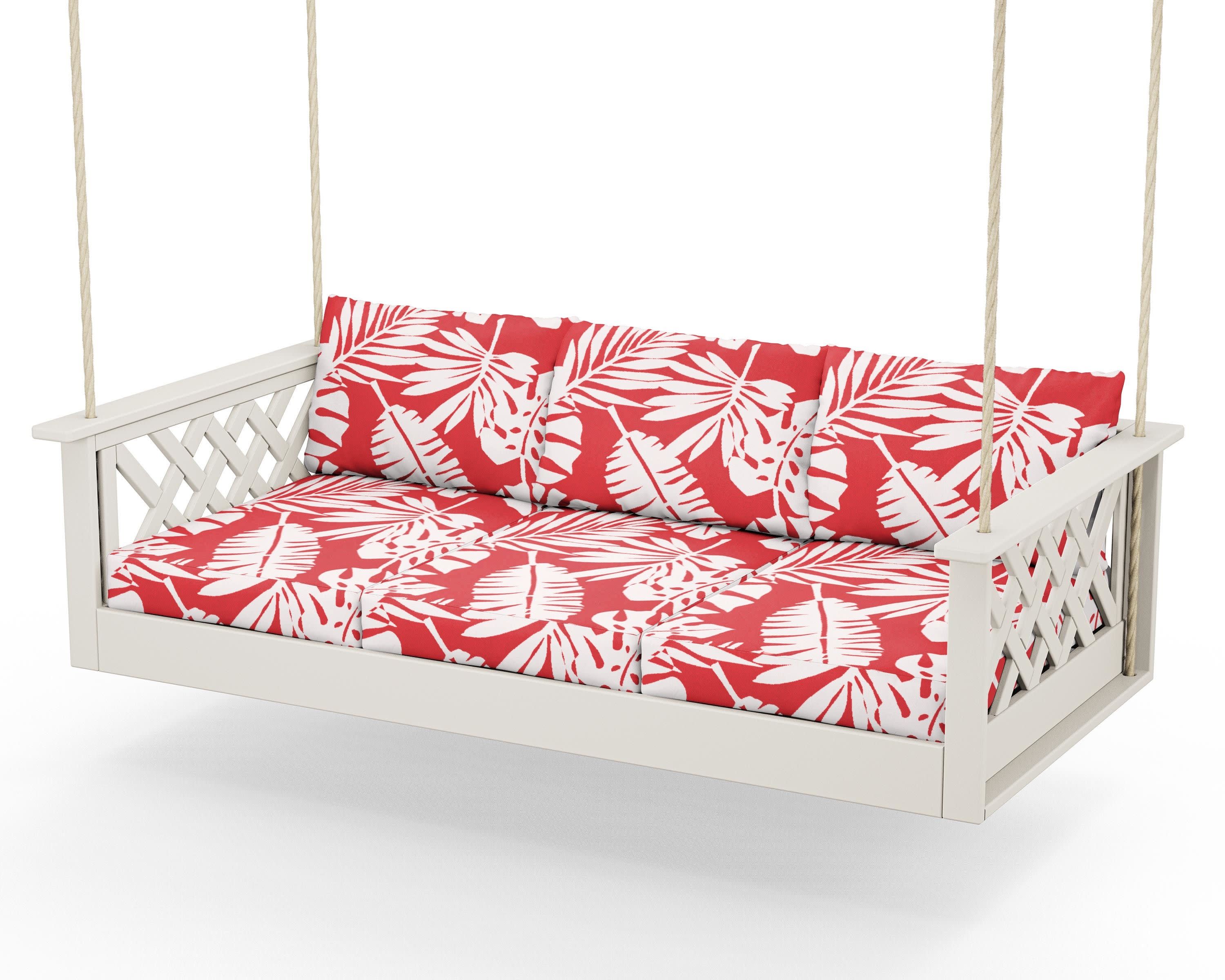 Wovendale Daybed Swing in Sand / Leaf Crimson