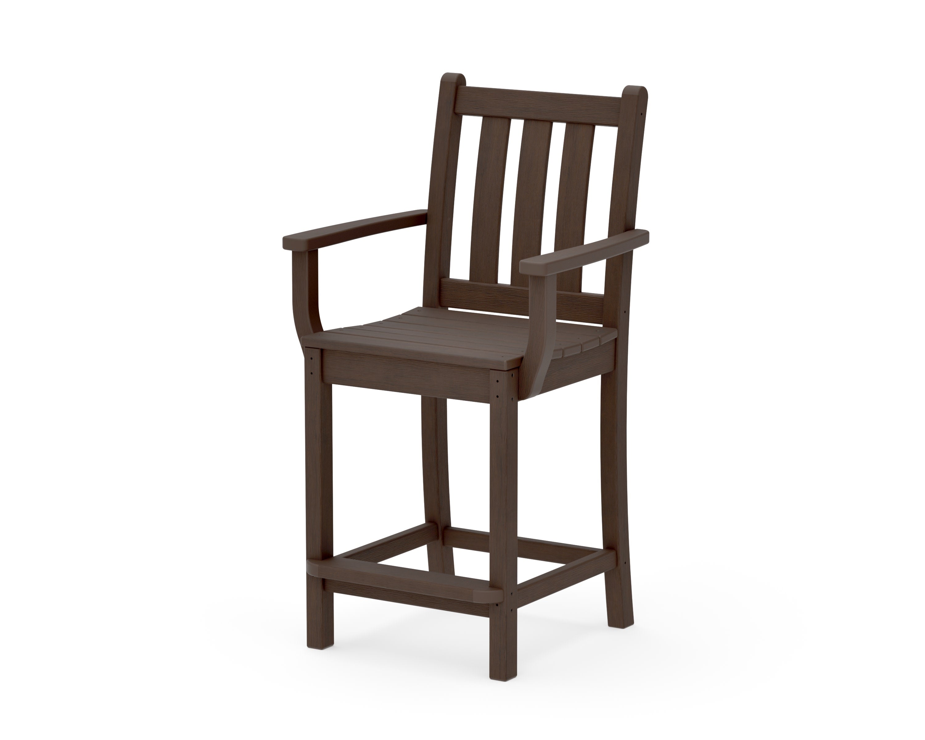 Traditional Garden Counter Arm Chair in Kona
