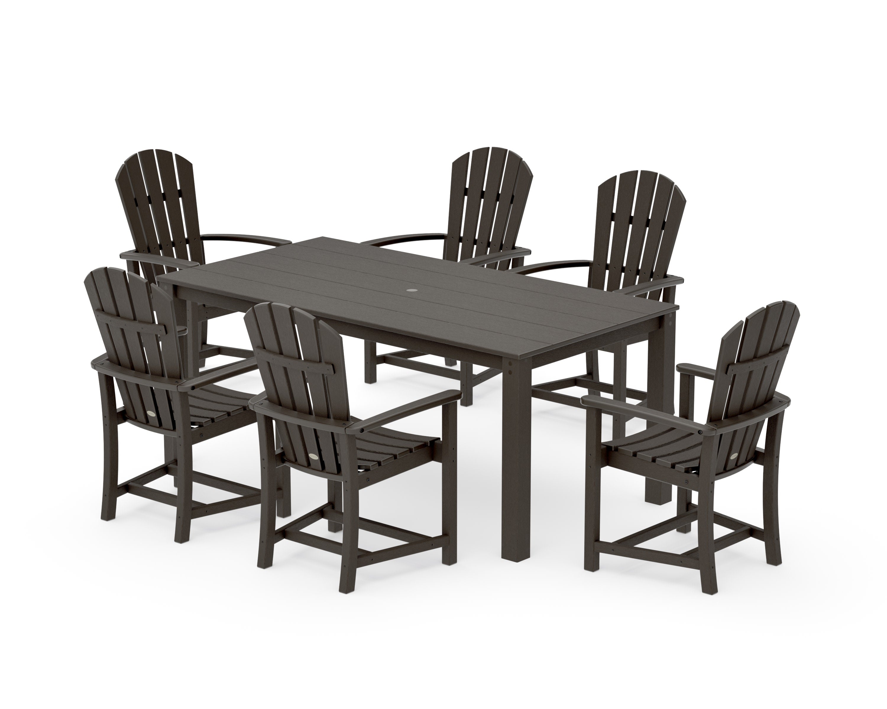 Palm Coast 7-Piece Parsons Dining Set in Vintage Coffee