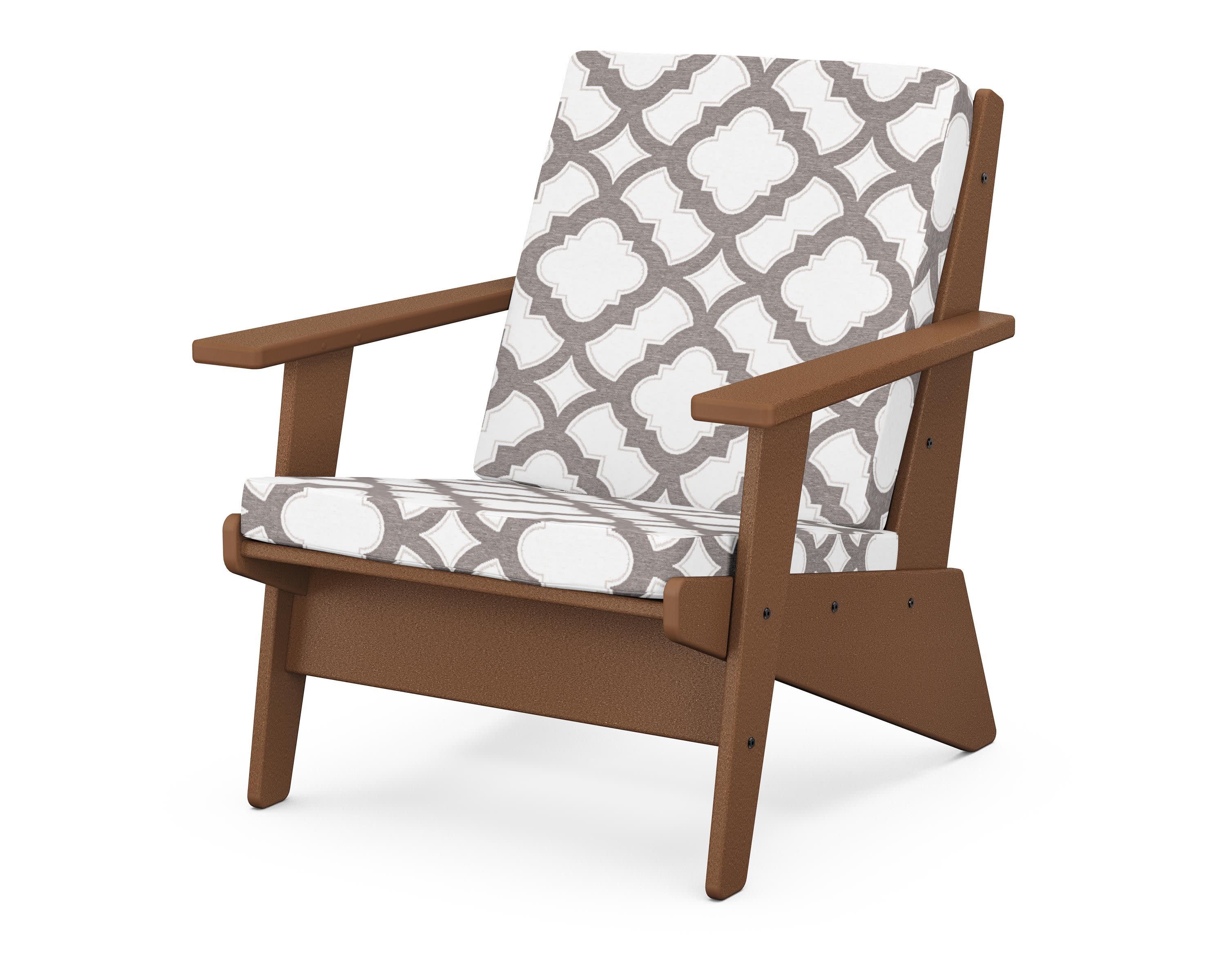 Riviera Modern Lounge Chair in Teak / Trellis Grey Mist