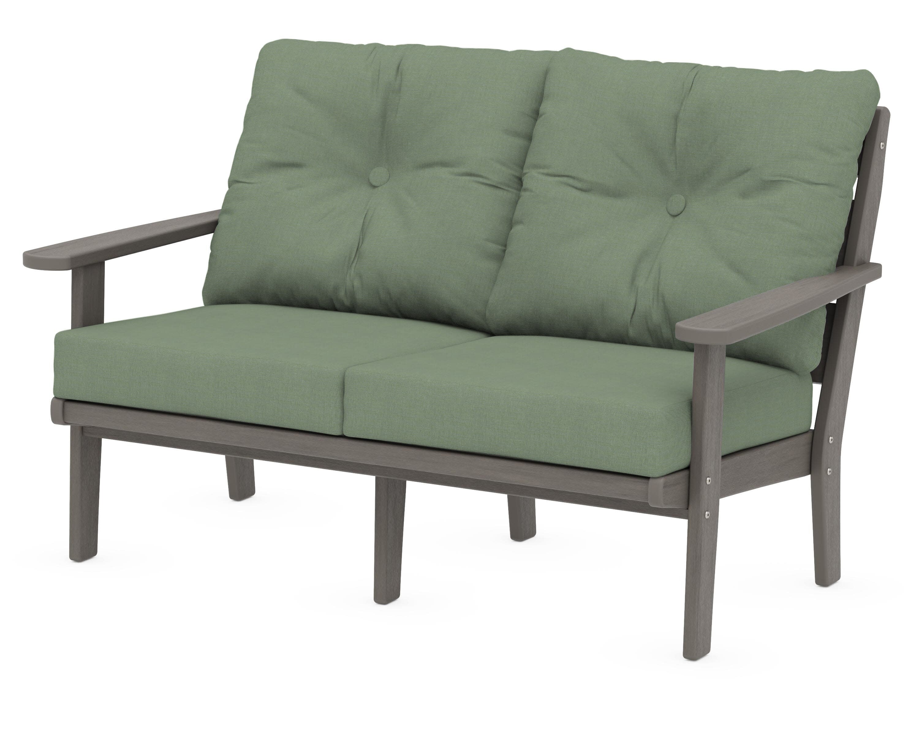 Lakeside Deep Seating Loveseat in Driftwood / Exhale Rainwashed