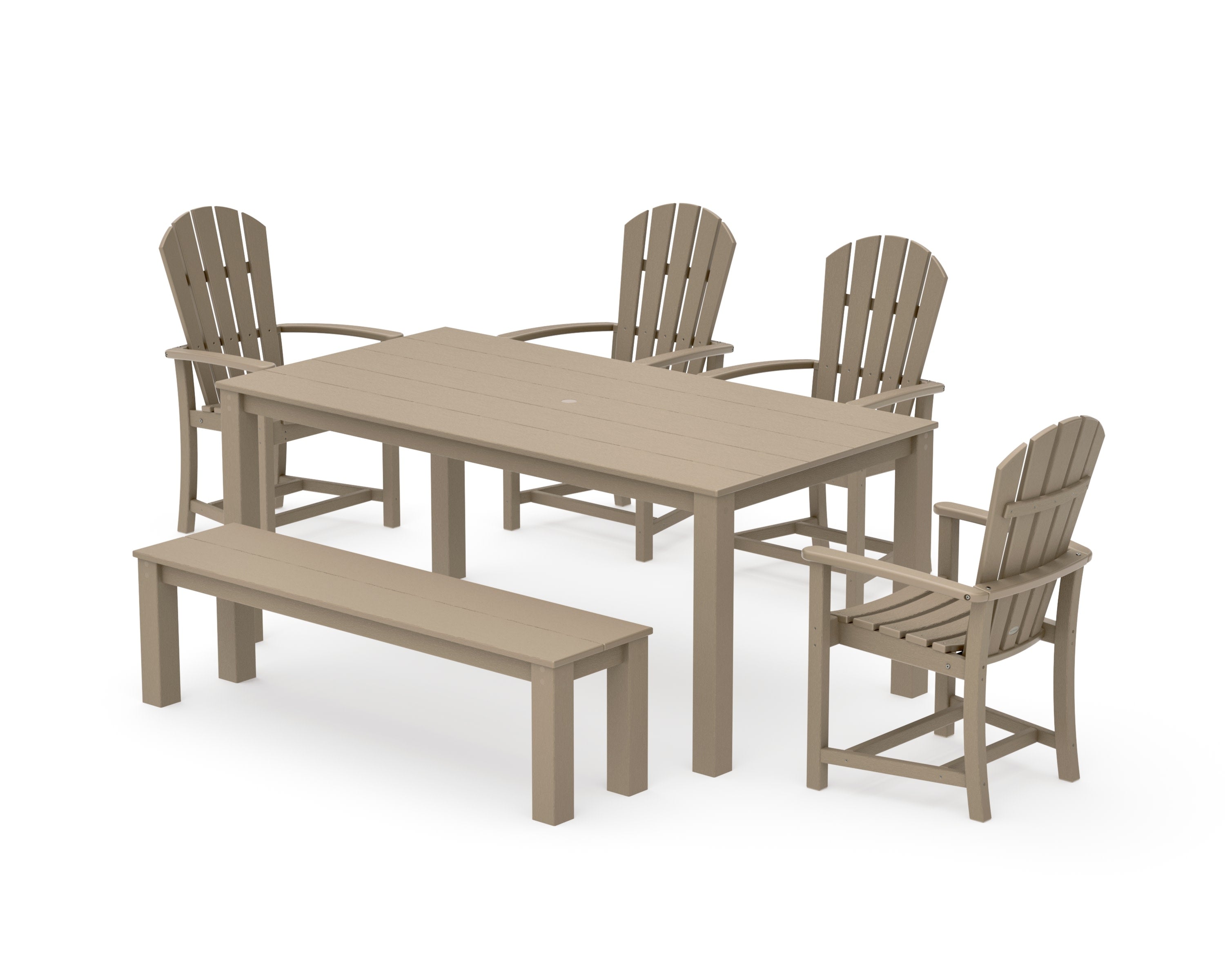 Palm Coast 6-Piece Parsons Dining Set with Bench in Vintage Sahara