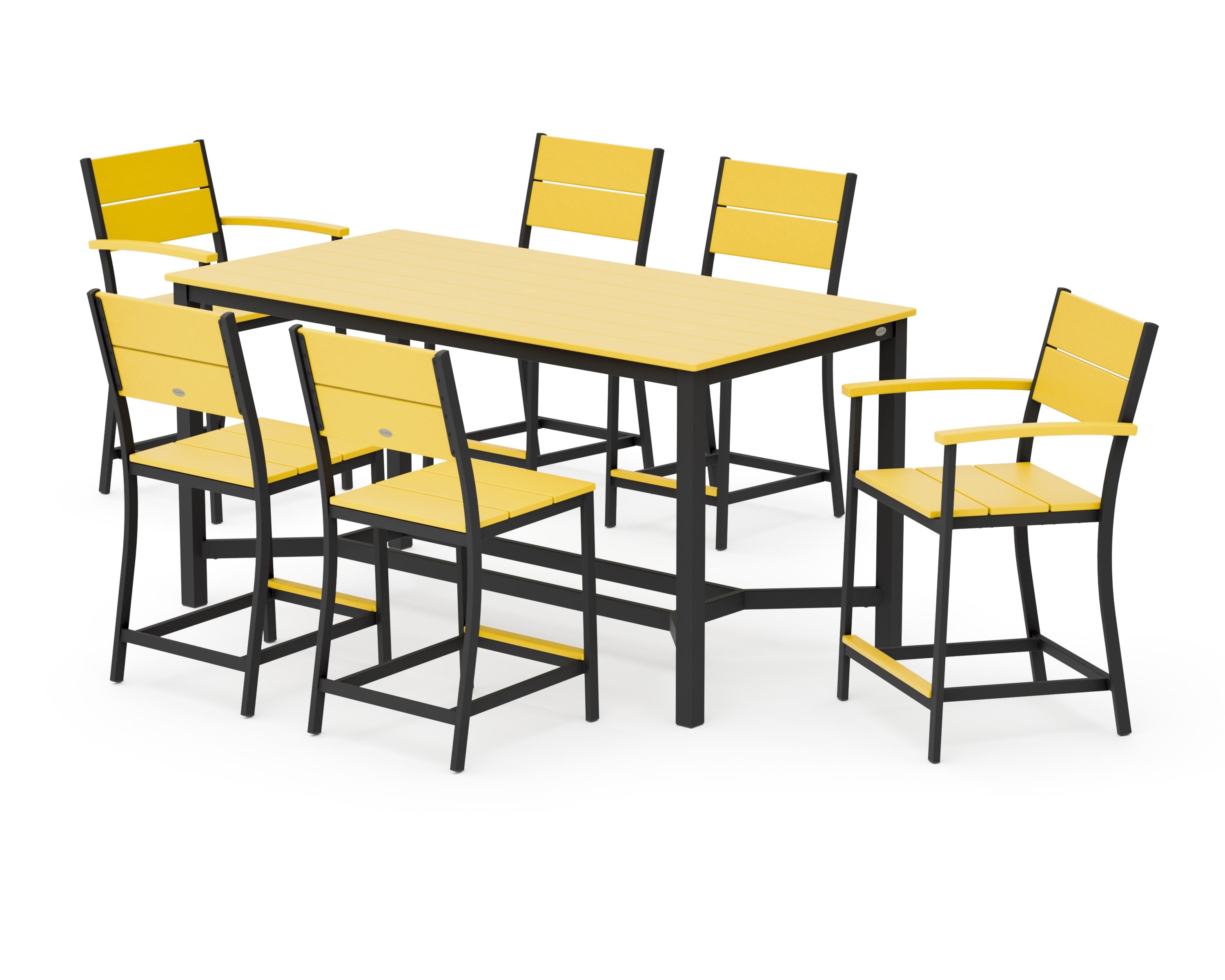 Main Street 7-Piece Counter Set in Black / Lemon