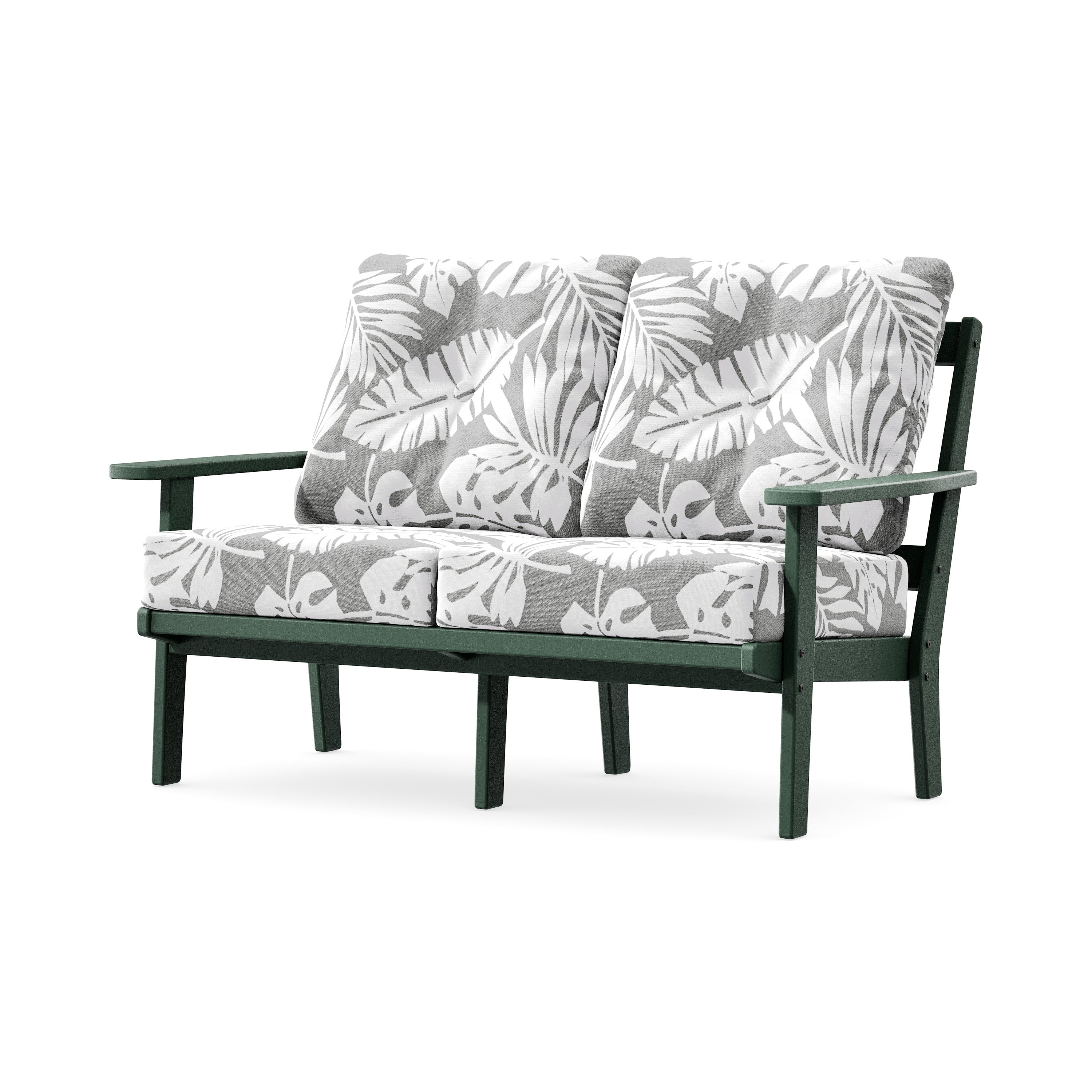 Prairie Deep SeatingLoveseat in Green / Leaf Grey Mist