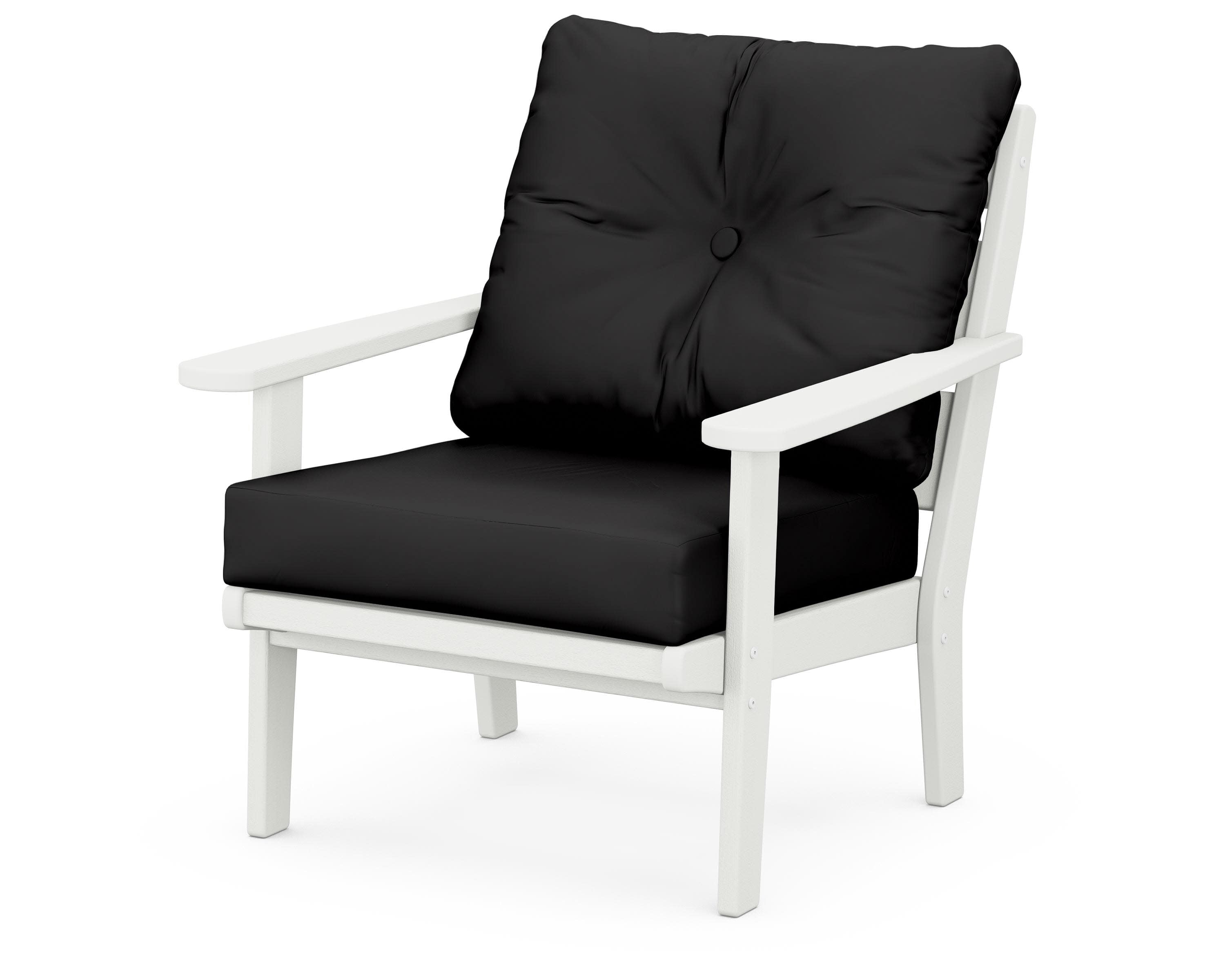 Lakeside Deep Seating Chair in Vintage White / Canvas Black