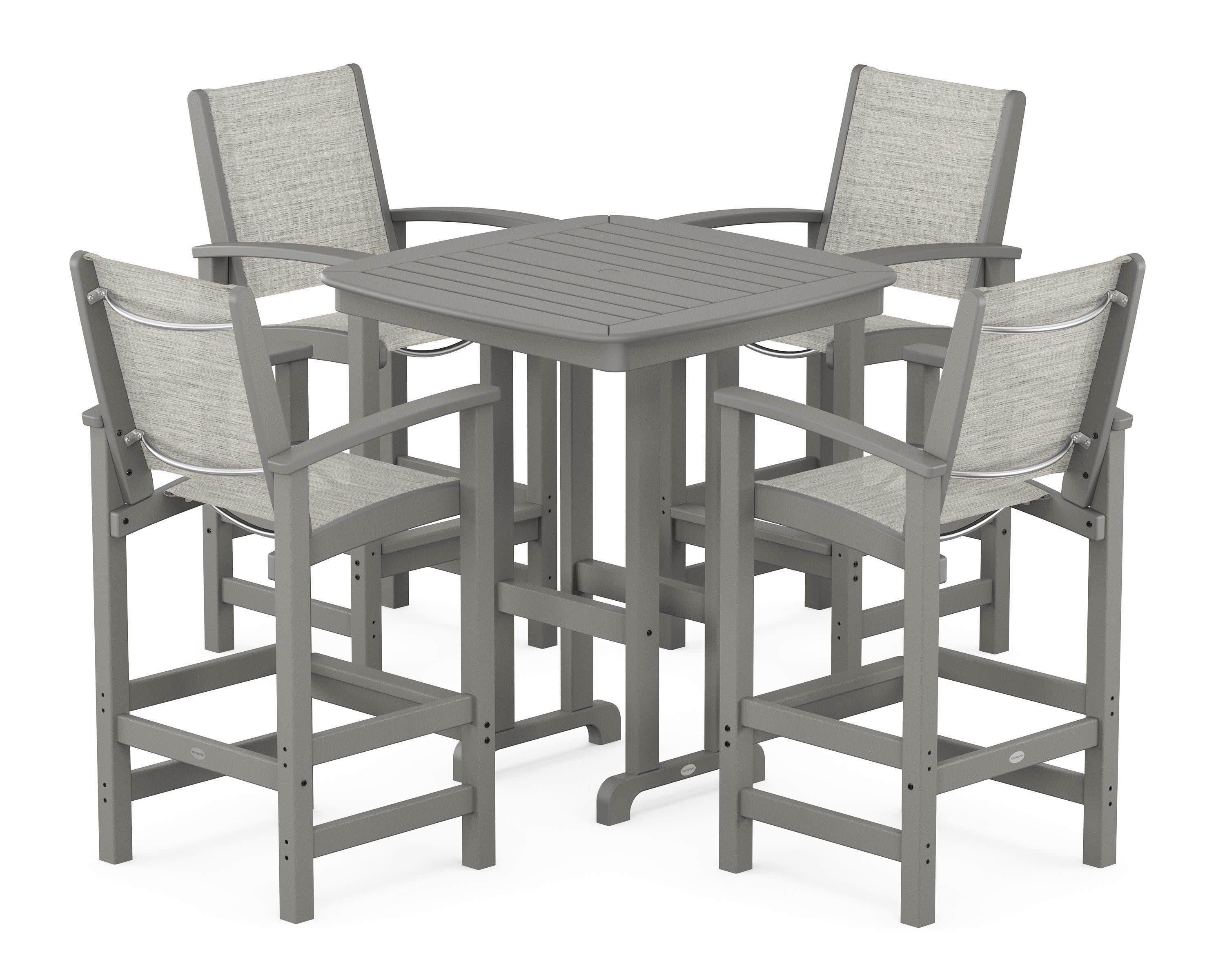 Coastal 5-Piece Bar Set in Slate Grey / Birch Sling