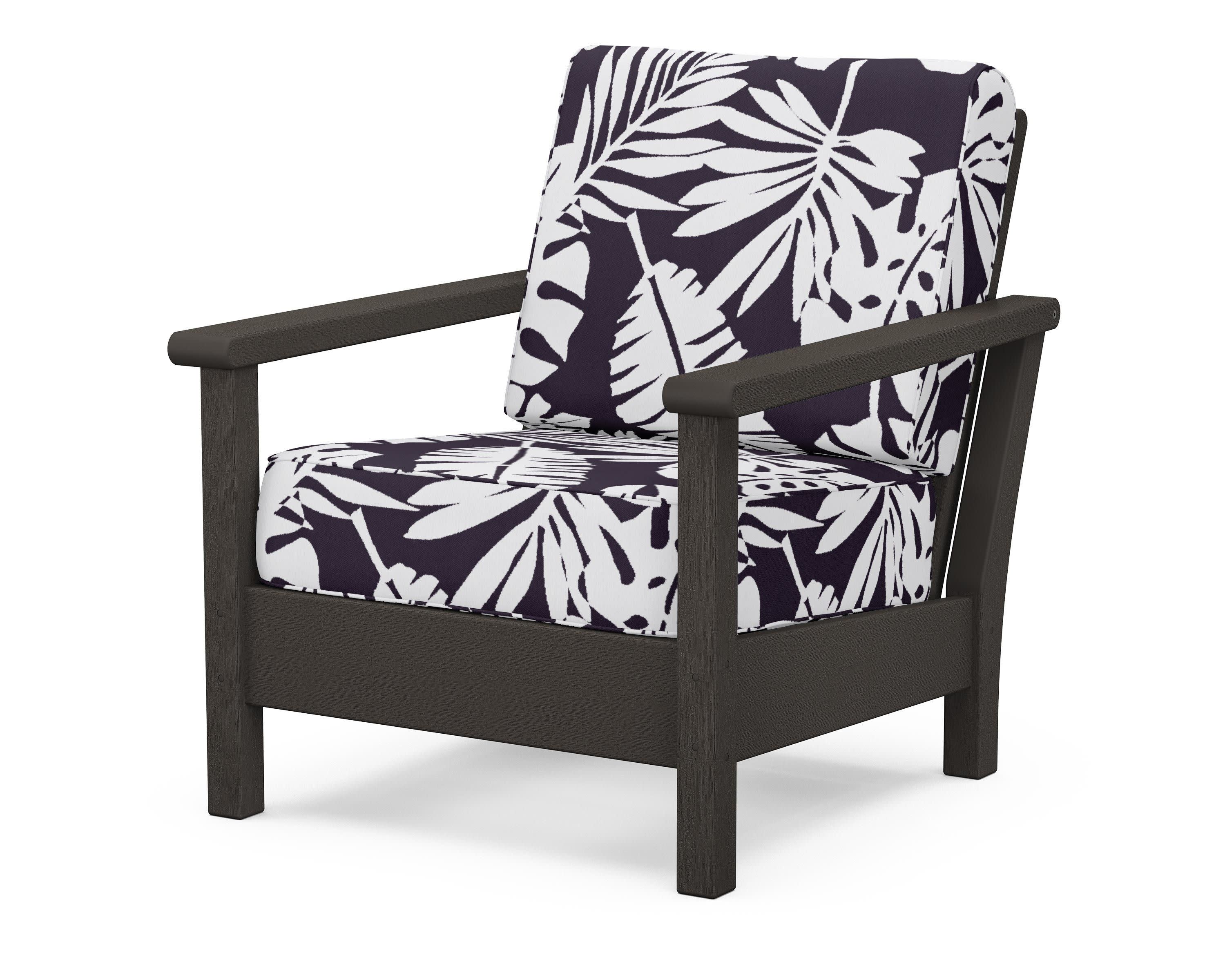 Harbour Deep Seating Chair in Vintage Coffee / Leaf Navy