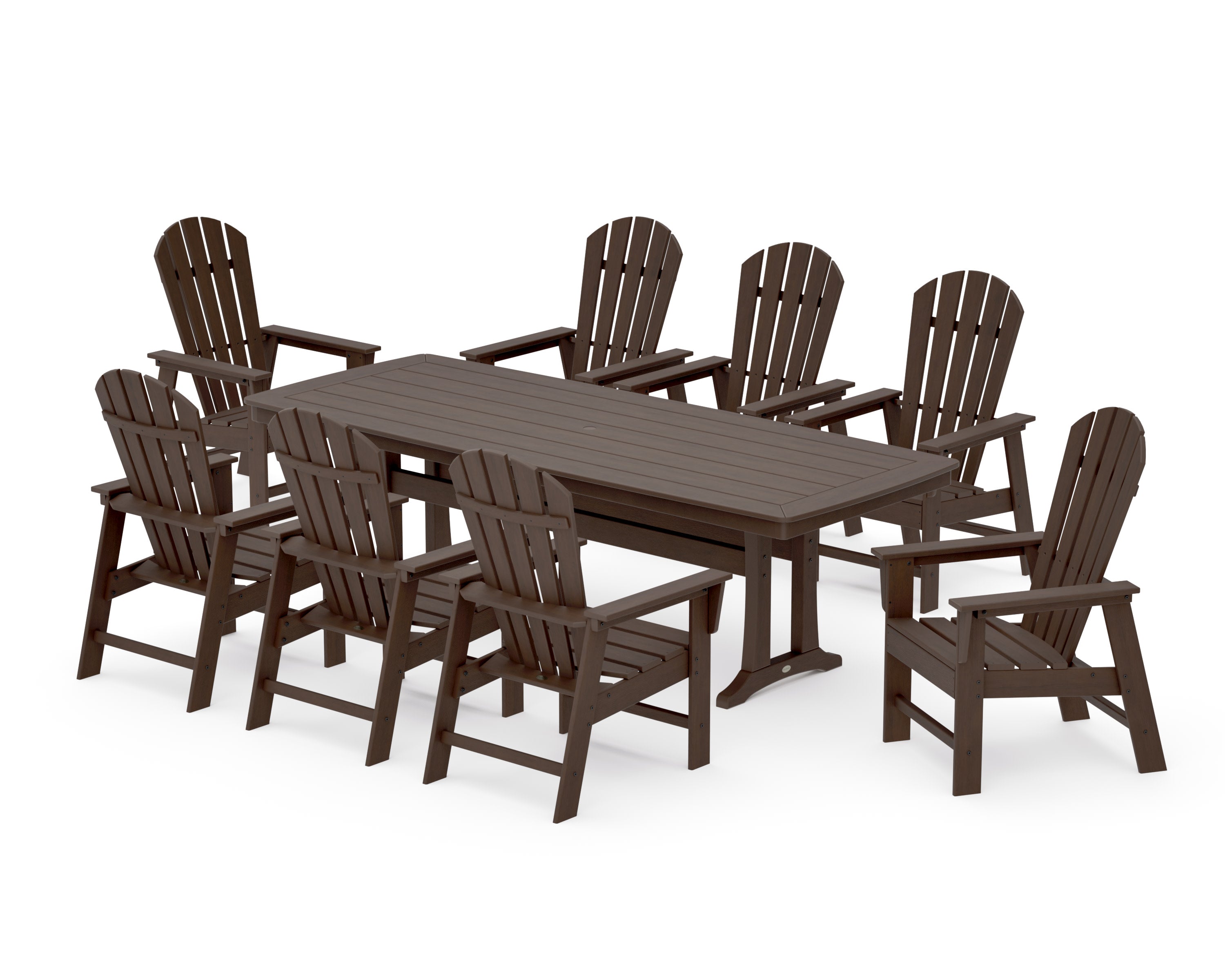 South Beach 9-Piece Dining Set with Trestle Legs in Kona